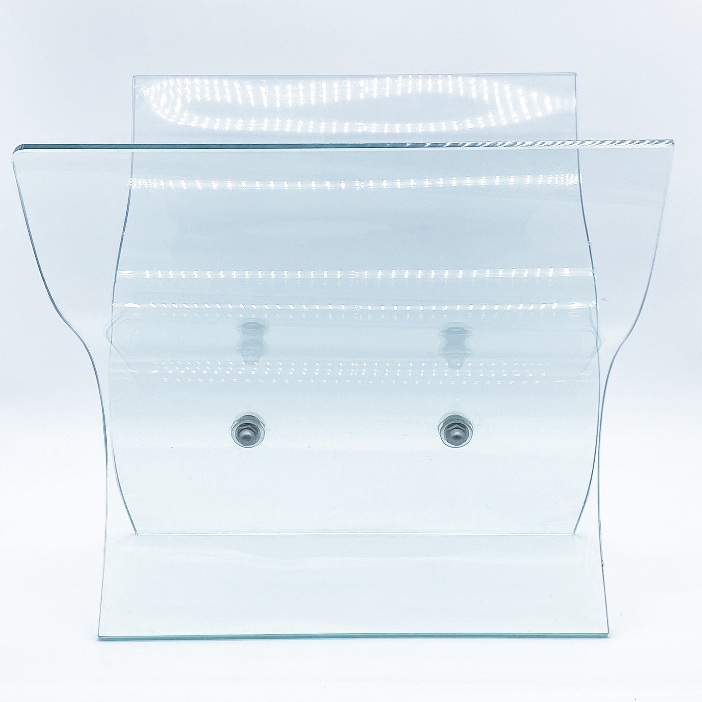 PORTE-REVUES XXL / VERRE TREMPÉ, 1980s, ITALY