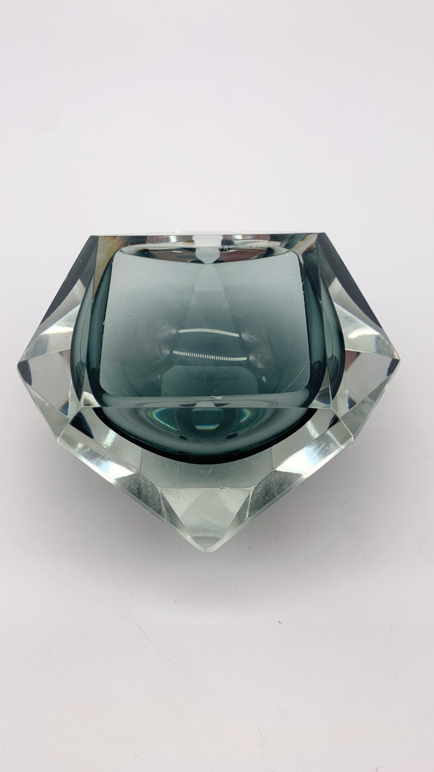 CENDRIER FORME DE DIAMAND, VERRE DE MURANO, 1960