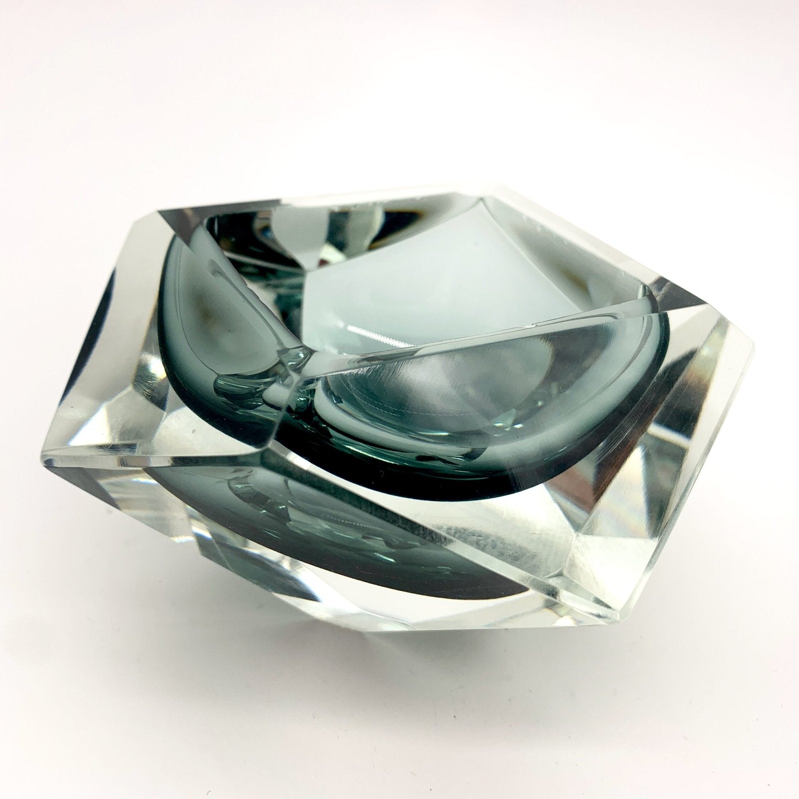 CENDRIER FORME DE DIAMAND, VERRE DE MURANO, 1960