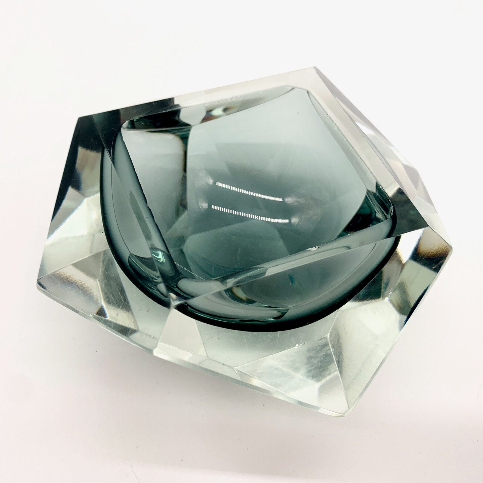 CENDRIER FORME DE DIAMAND, VERRE DE MURANO, 1960