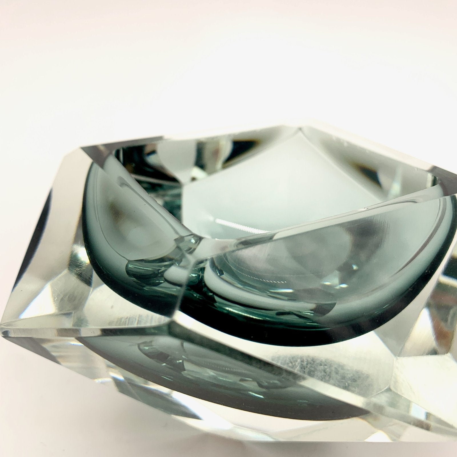 CENDRIER FORME DE DIAMAND, VERRE DE MURANO, 1960