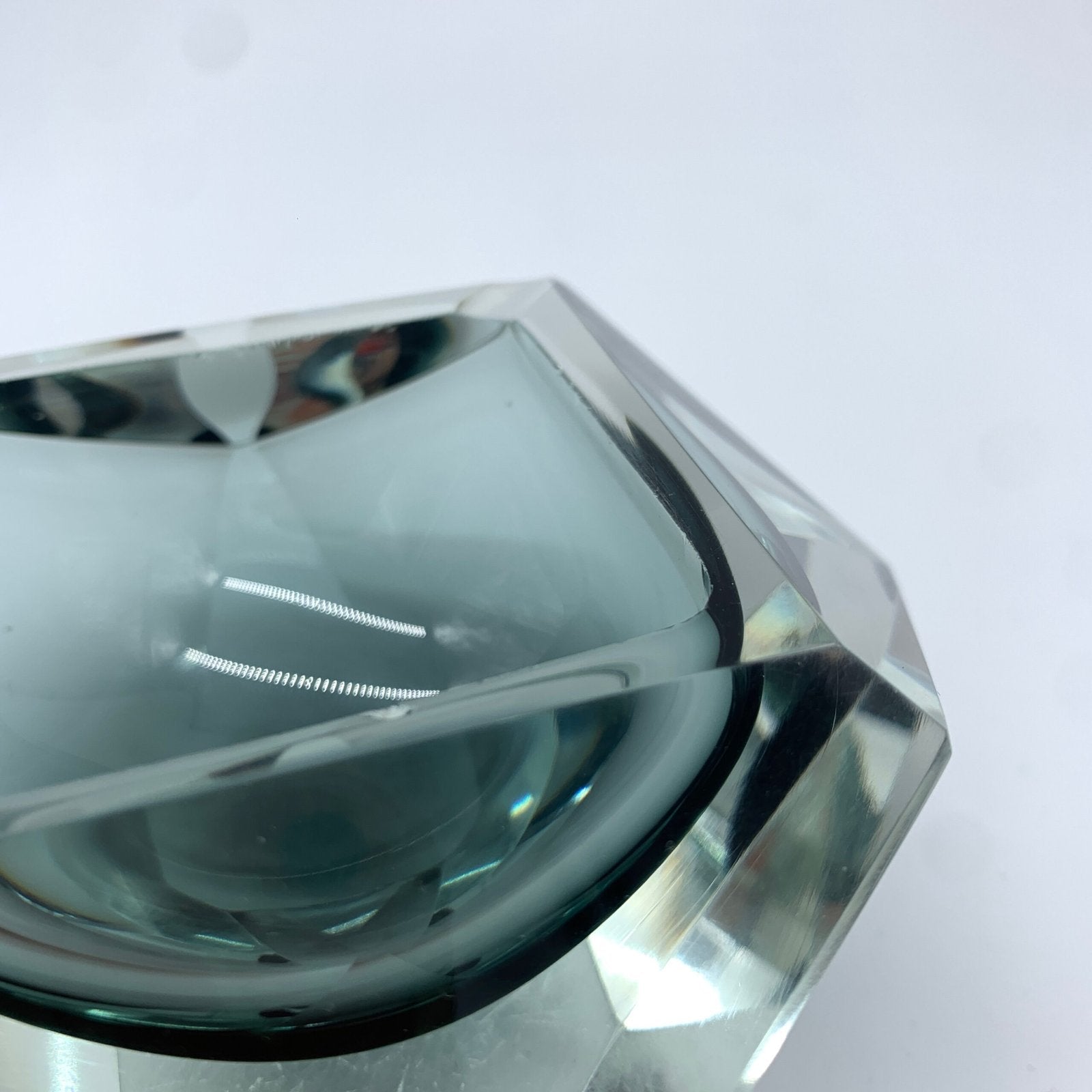 CENDRIER FORME DE DIAMAND, VERRE DE MURANO, 1960