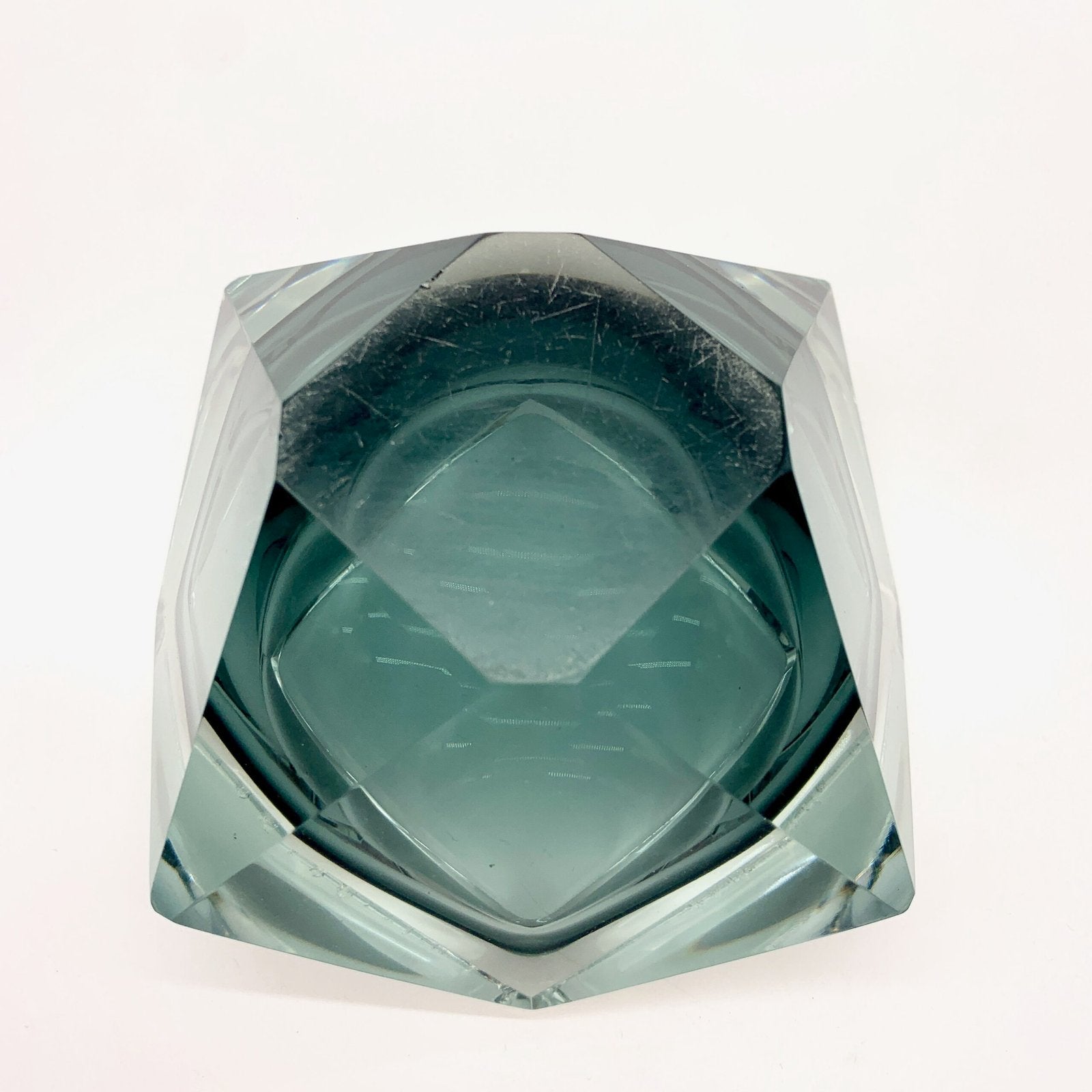 CENDRIER FORME DE DIAMAND, VERRE DE MURANO, 1960