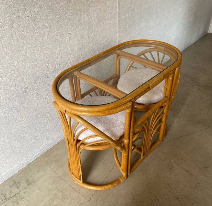 TÊTE A TÊTE ROTIN / BAMBOU 70s