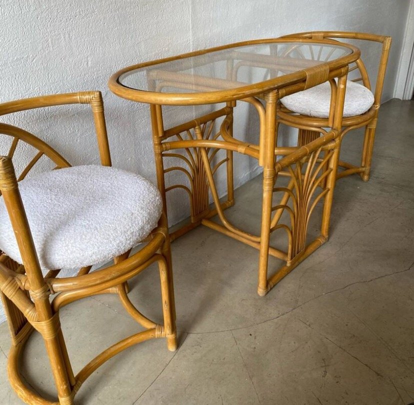 TÊTE A TÊTE ROTIN / BAMBOU 70s