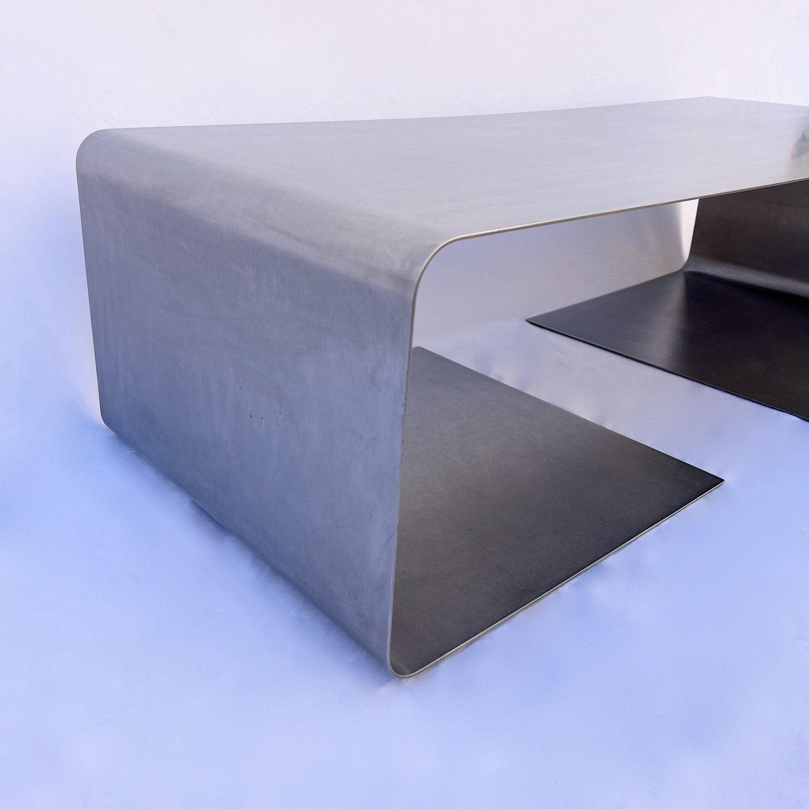 RECTANGULAR STAINLESS STEEL COFFEE TABLE, 1970S