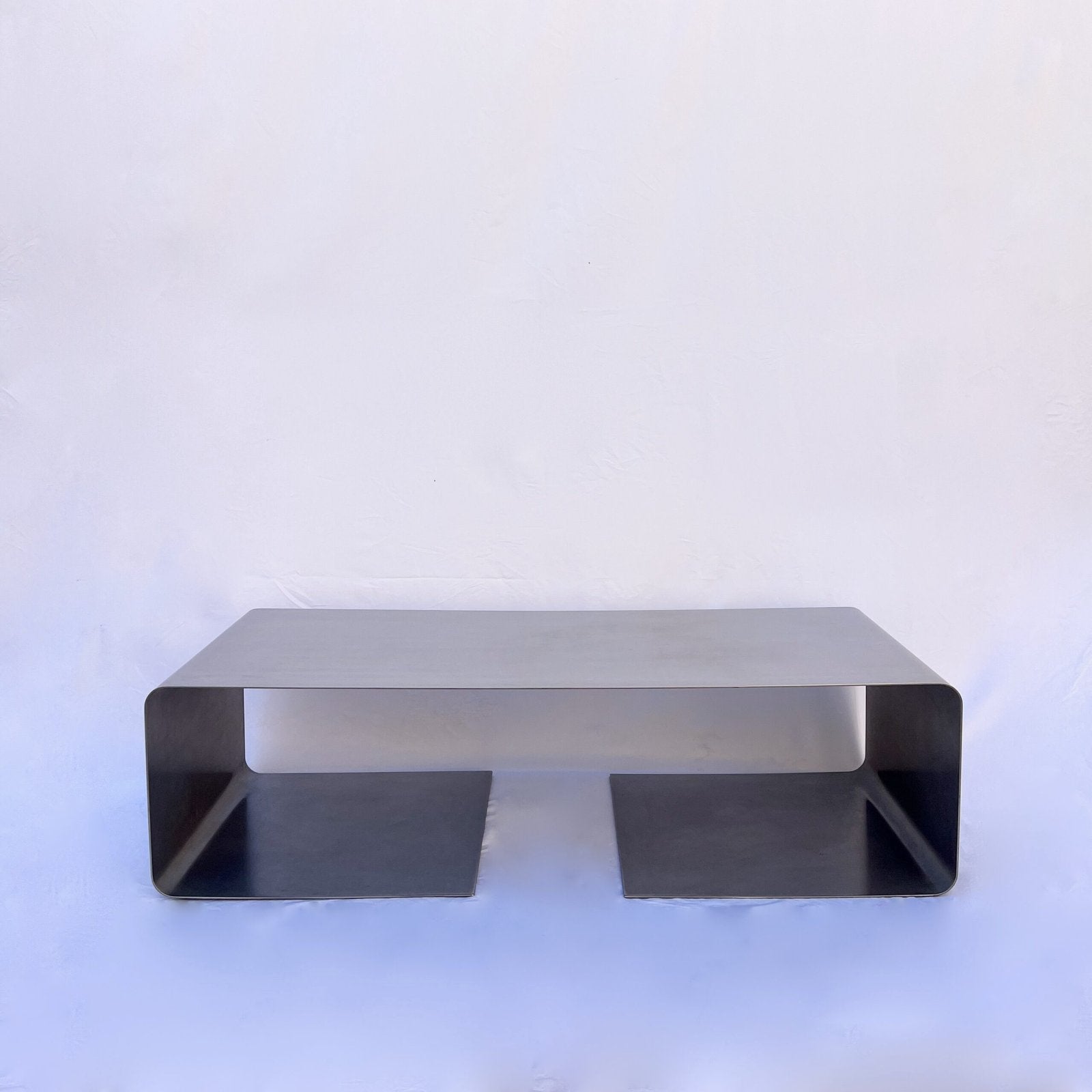RECTANGULAR STAINLESS STEEL COFFEE TABLE, 1970S