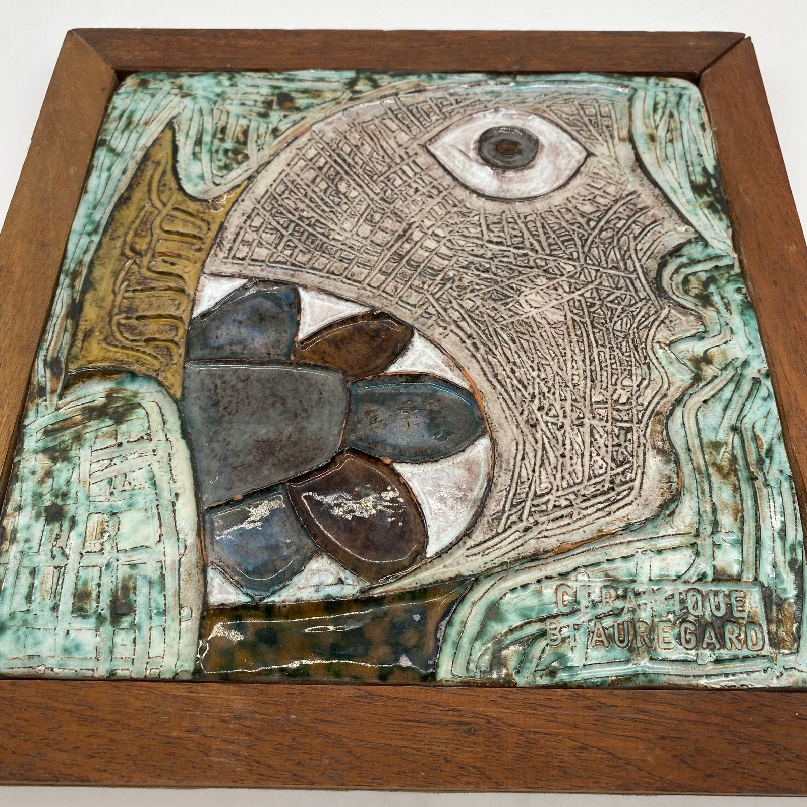 CÉRAMIQUE MURALE ANTHROPOMORPHE, "BEAUREGARD", 1960s