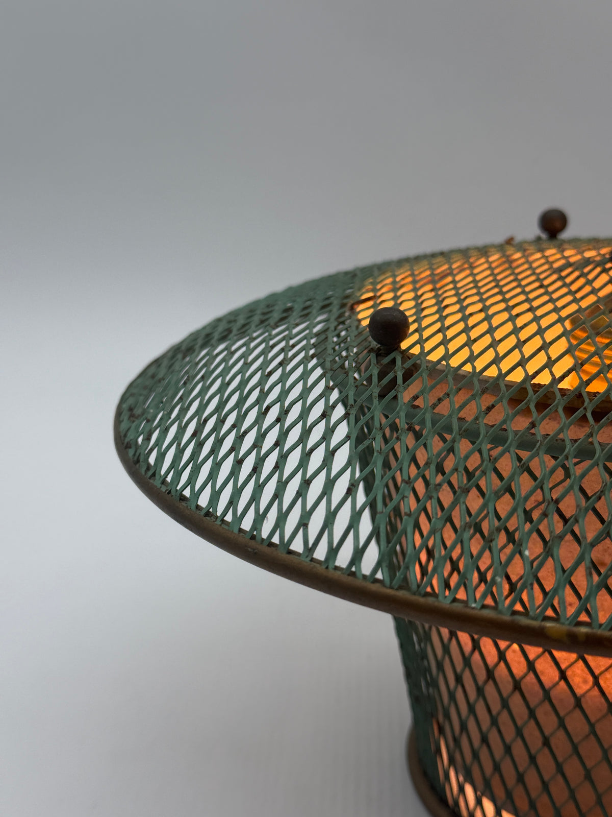 Suspension "Résille" en métal perforé, France 1950s