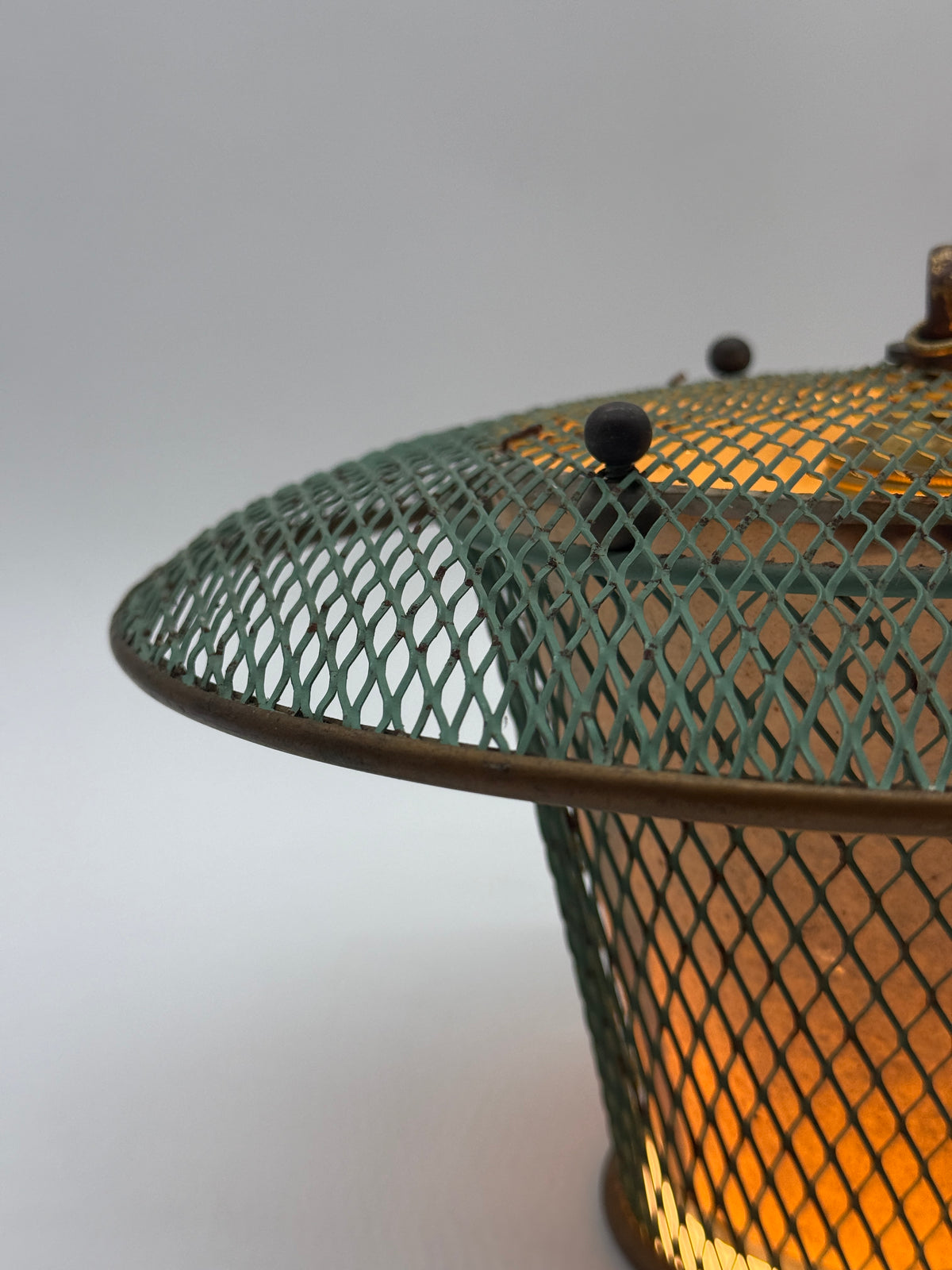 Suspension "Résille" en métal perforé, France 1950s