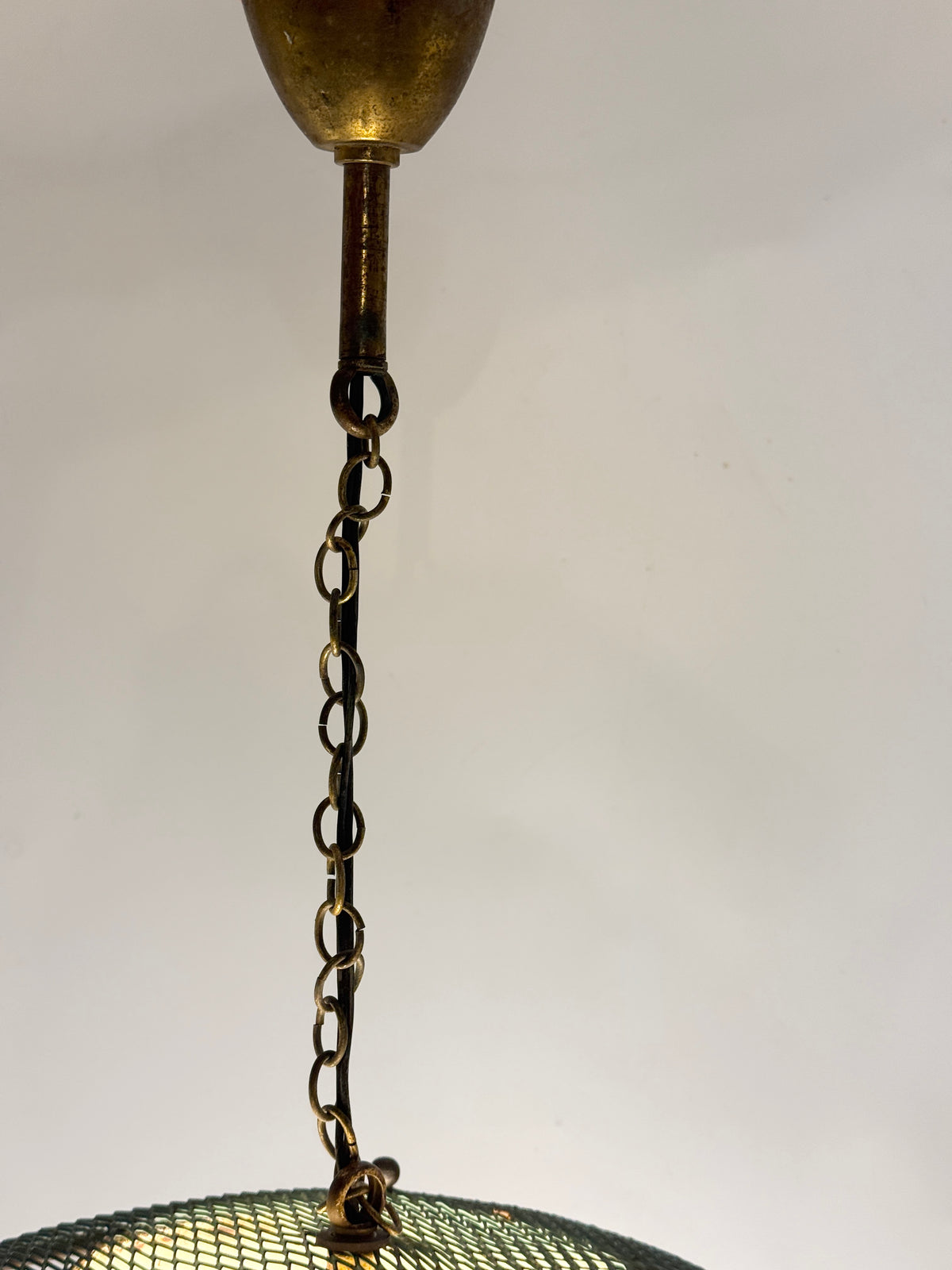 Suspension "Résille" en métal perforé, France 1950s