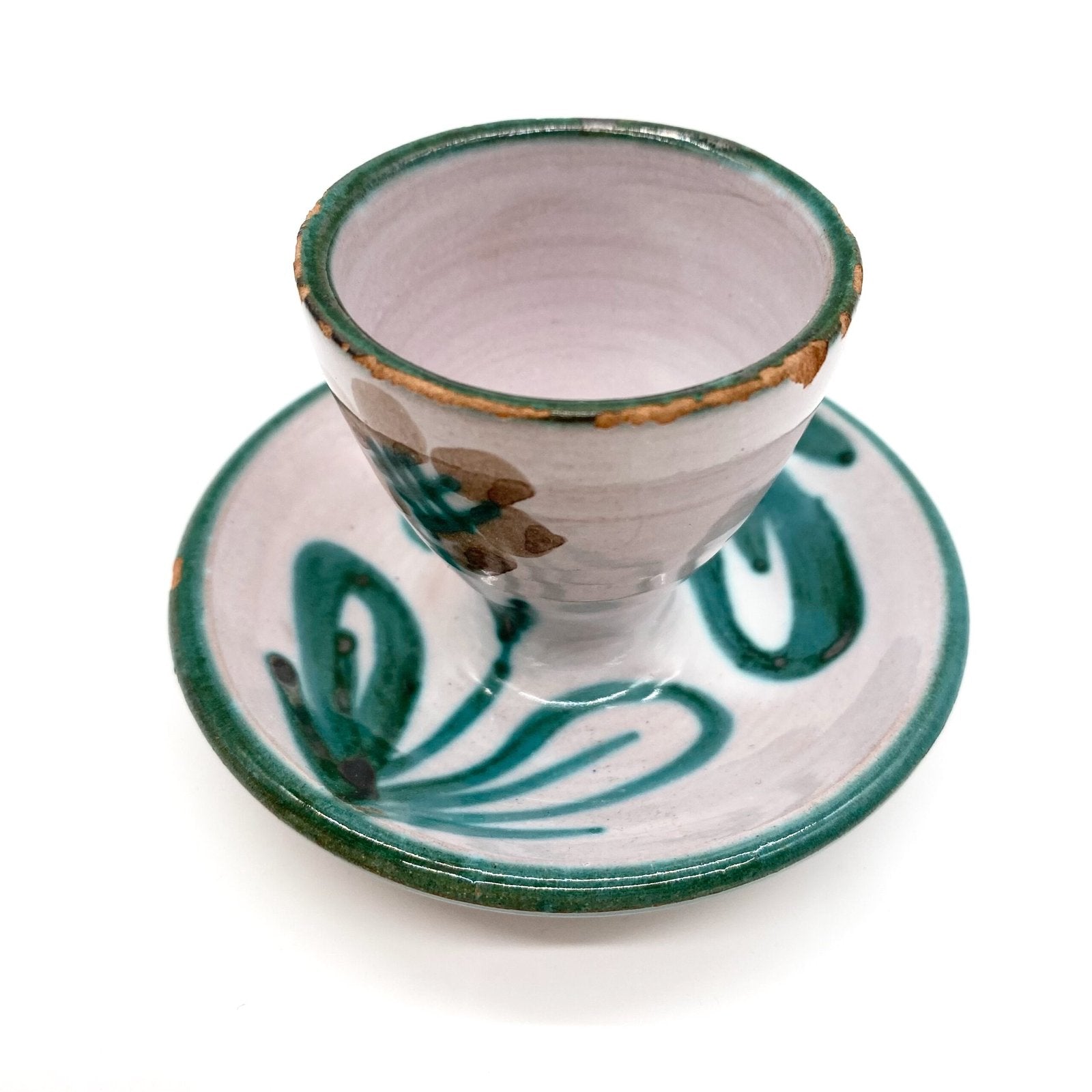 COQUETIER AU DÉCOR FLORAL – ROBERT PICAULT 1960