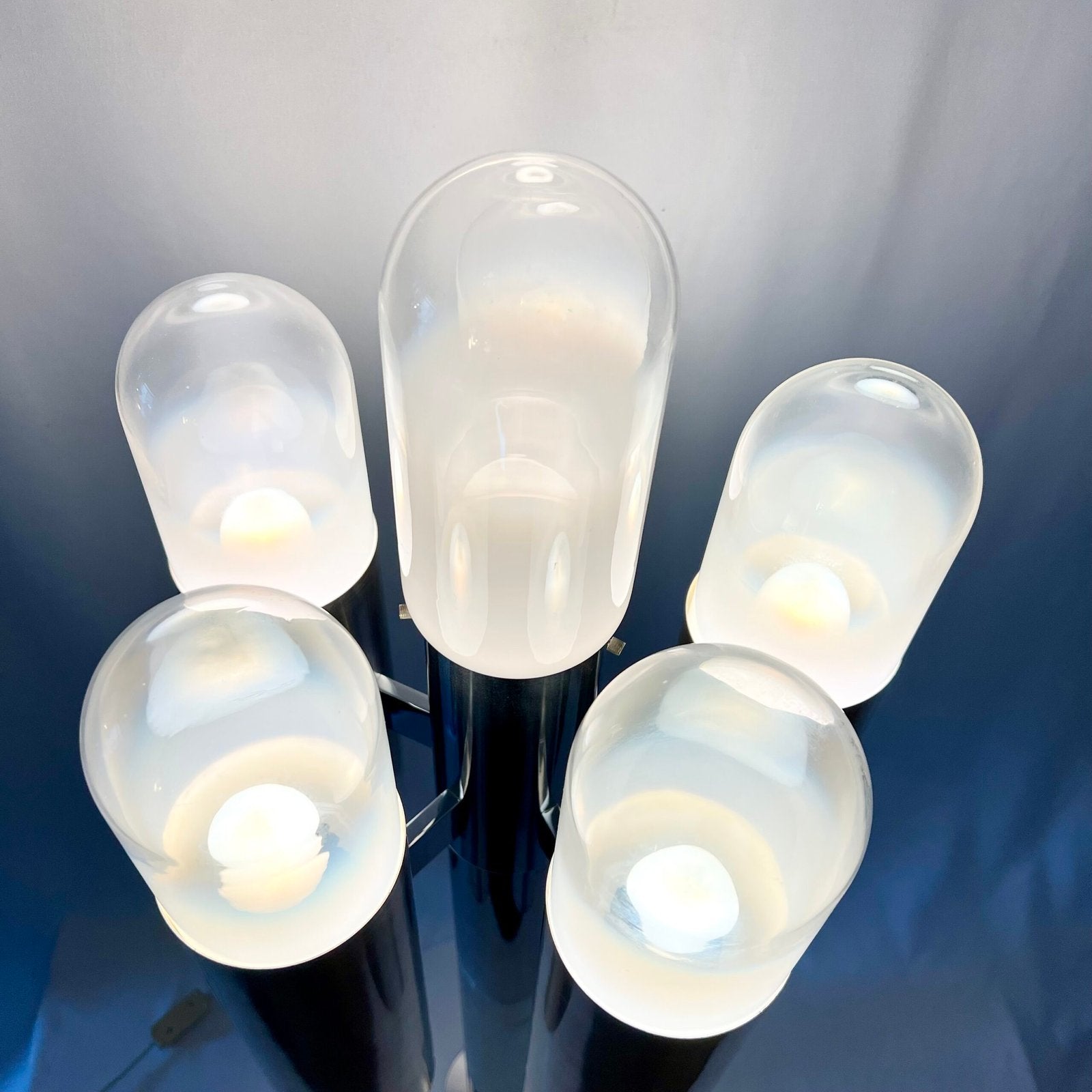 LAMPADAIRE "SPACE AGE" – ATTRIBUÉ À CARLO NASON, CHROME & MURANO, 1970s
