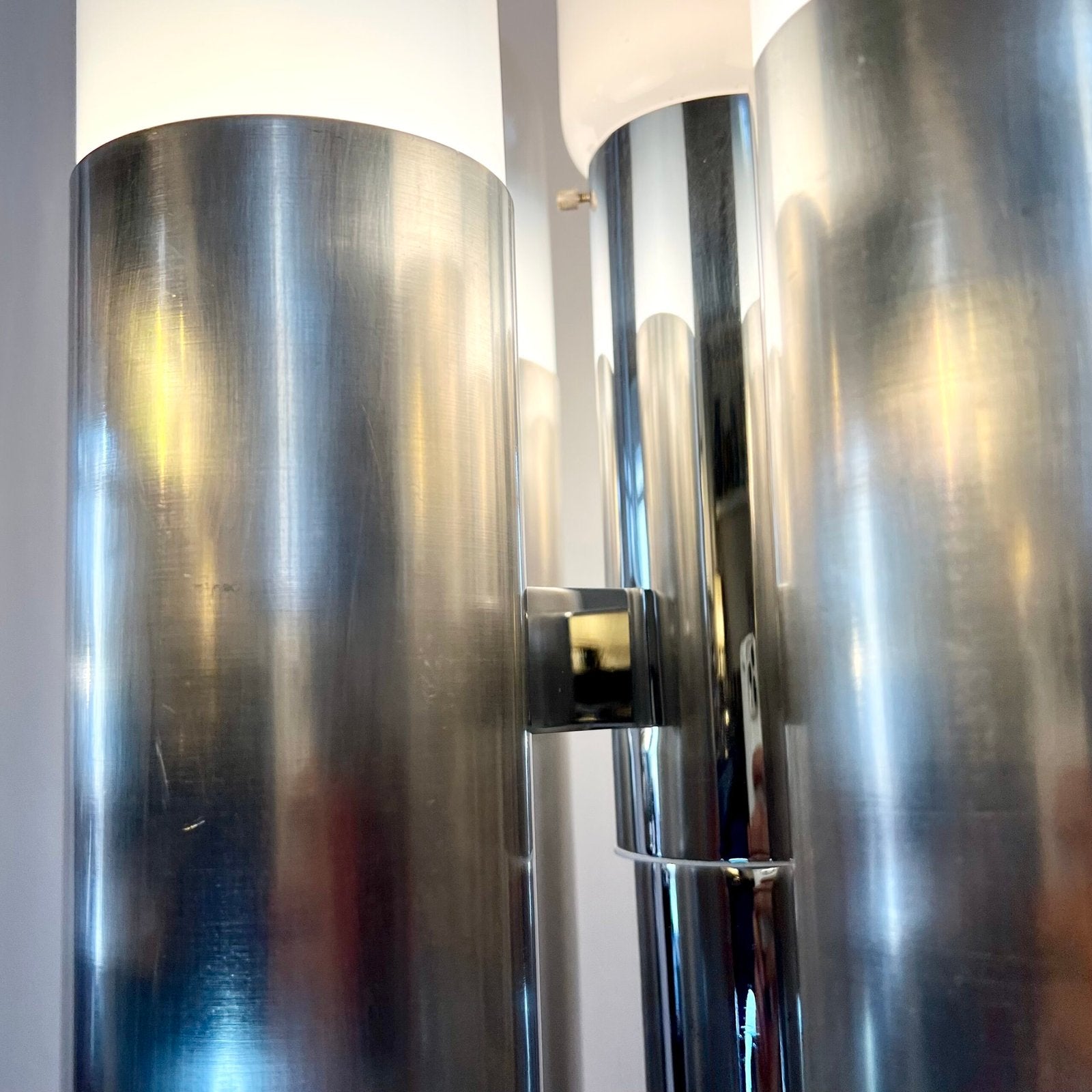 LAMPADAIRE "SPACE AGE" – ATTRIBUÉ À CARLO NASON, CHROME & MURANO, 1970s