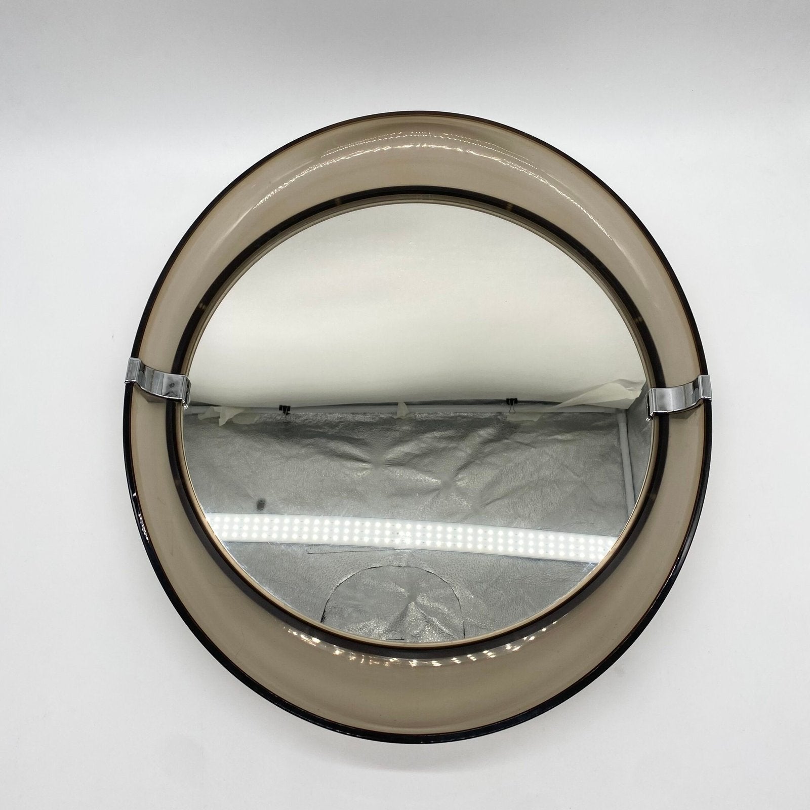 MIROIR "SPACE AGE" EN PLEXI FUMÉ – 1970s