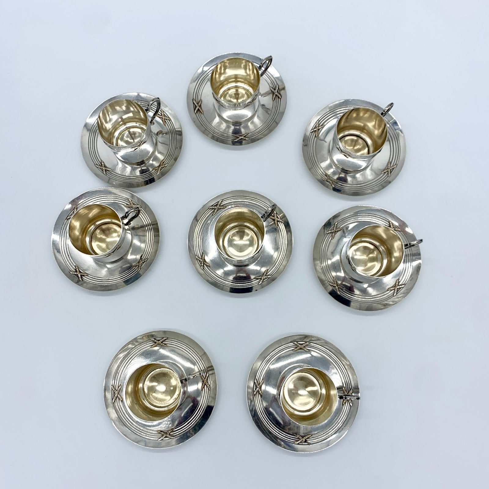 SERVICE DE TASSES À CAFÉ (X8) "ORBRILLE" , 1950s