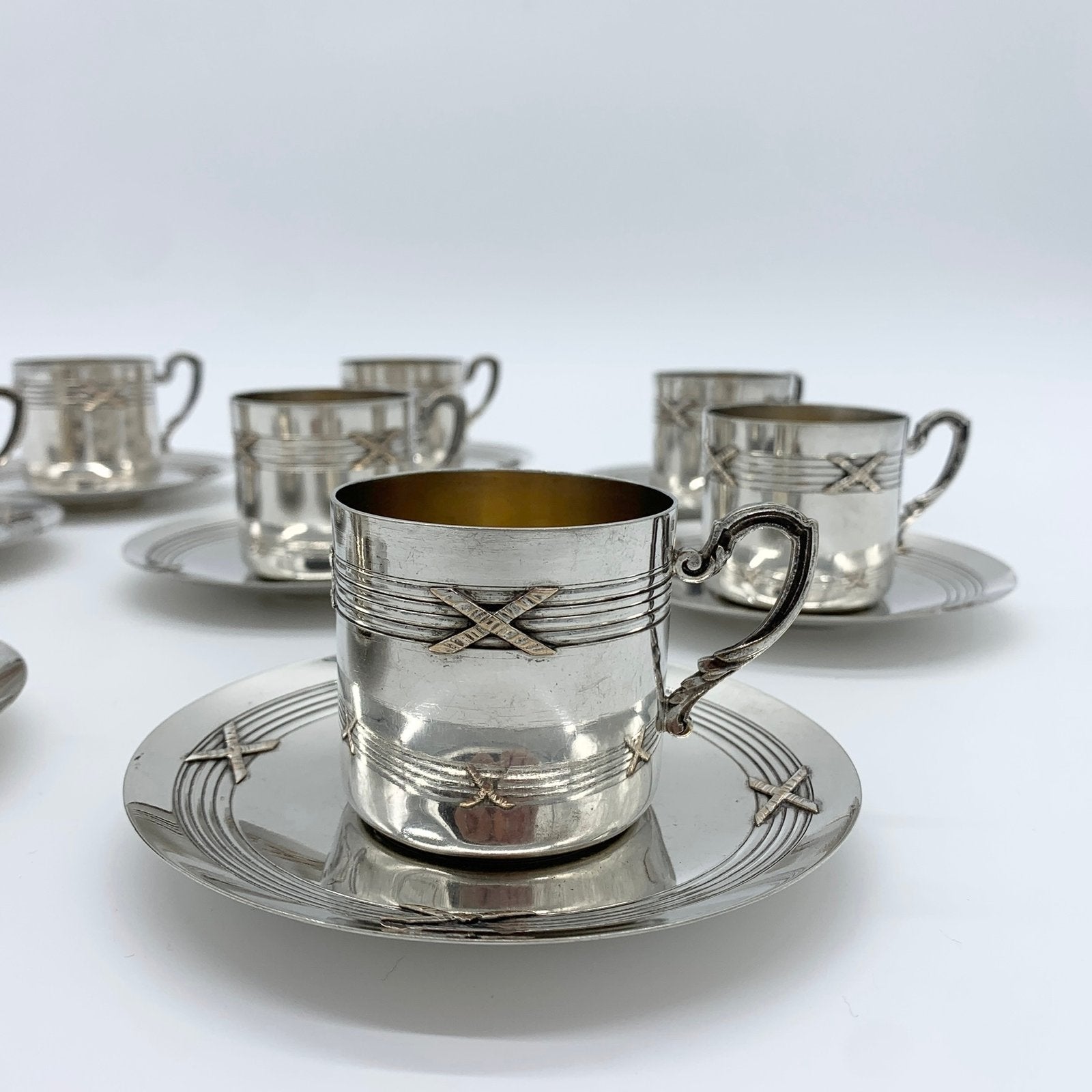 SERVICE DE TASSES À CAFÉ (X8) "ORBRILLE" , 1950s