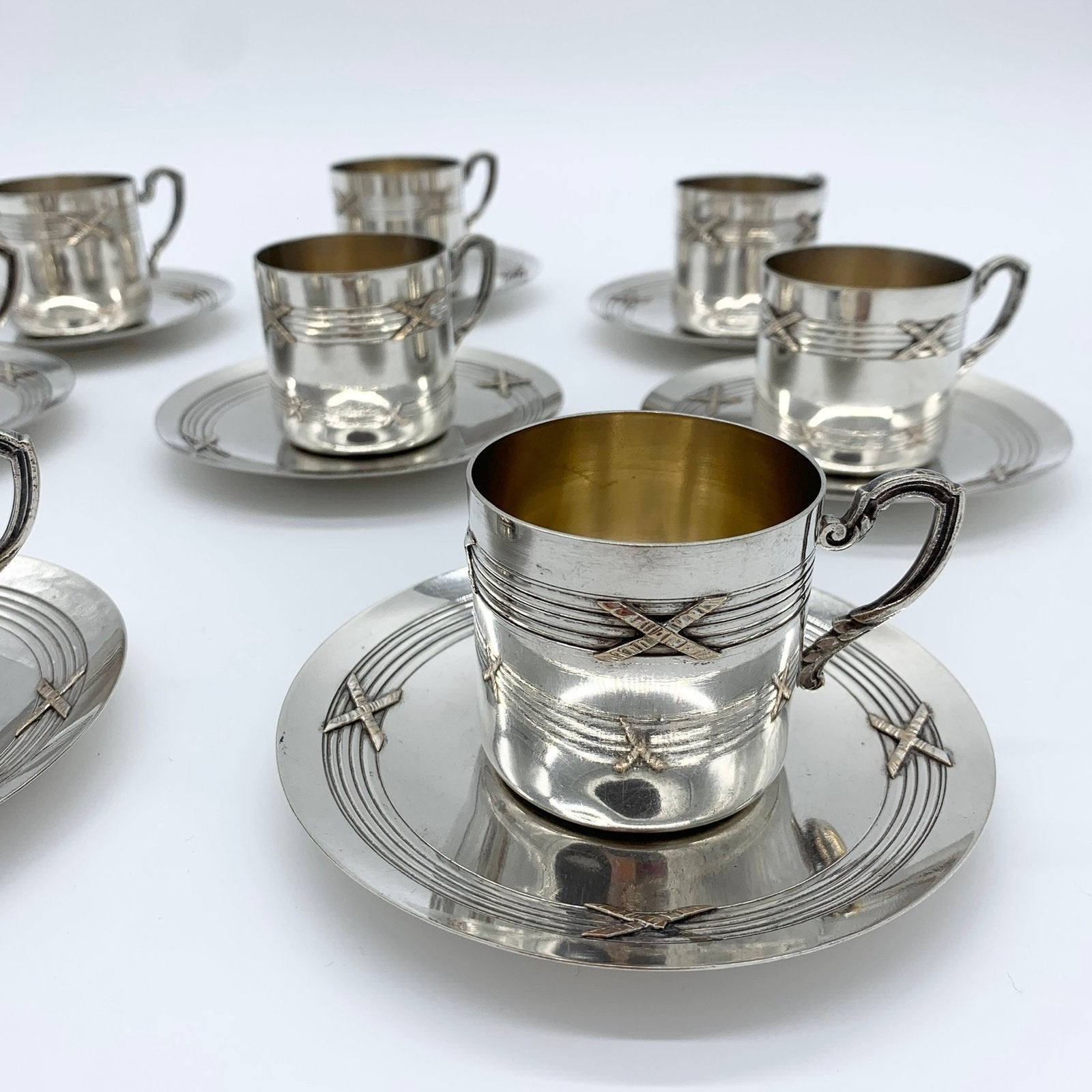 SERVICE DE TASSES À CAFÉ (X8) "ORBRILLE" , 1950s