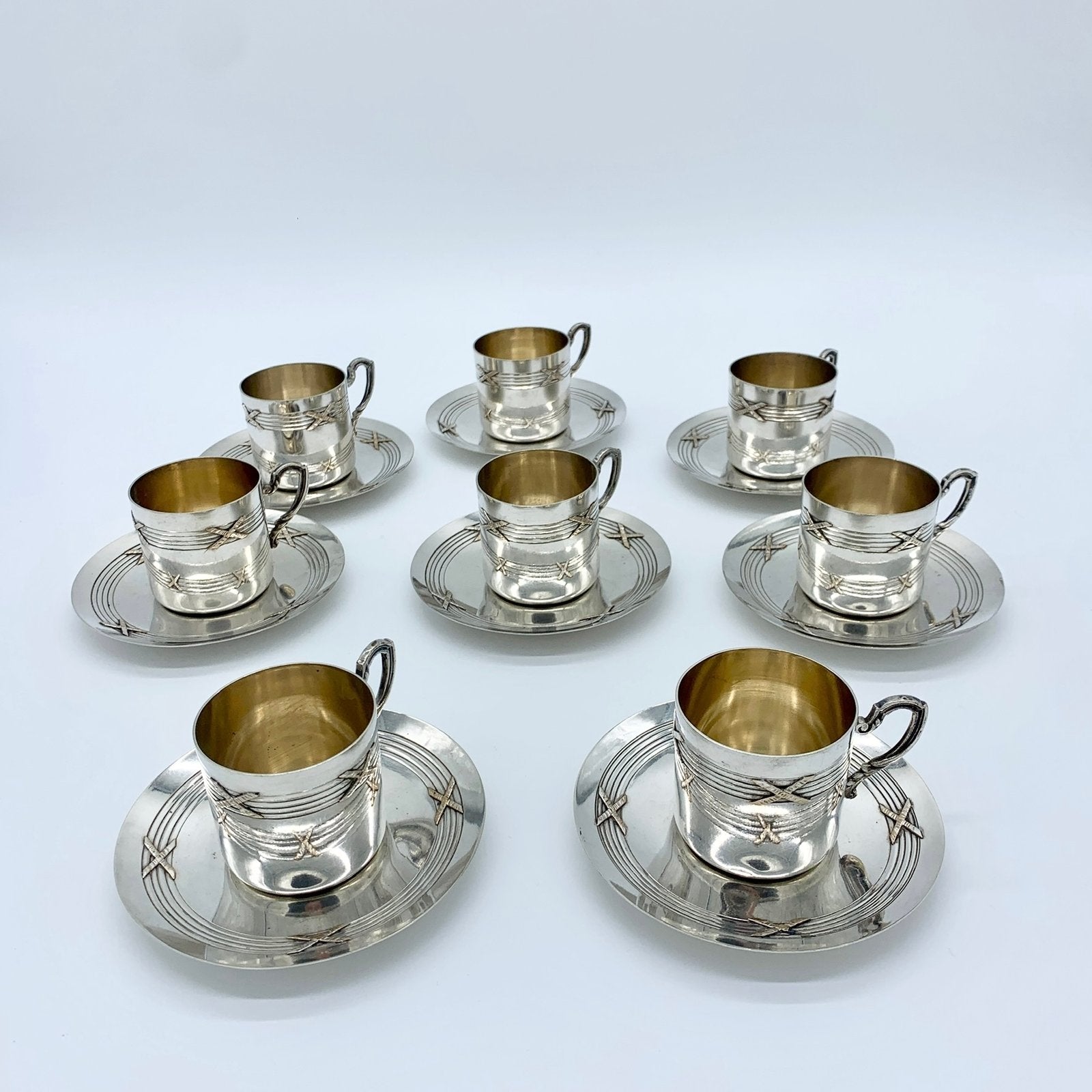 SERVICE DE TASSES À CAFÉ (X8) "ORBRILLE" , 1950s