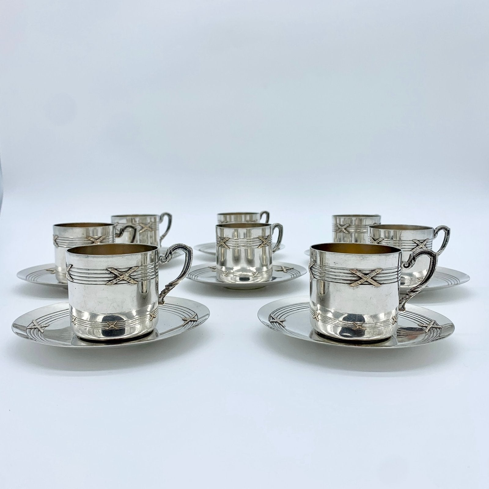 SERVICE DE TASSES À CAFÉ (X8) "ORBRILLE" , 1950s