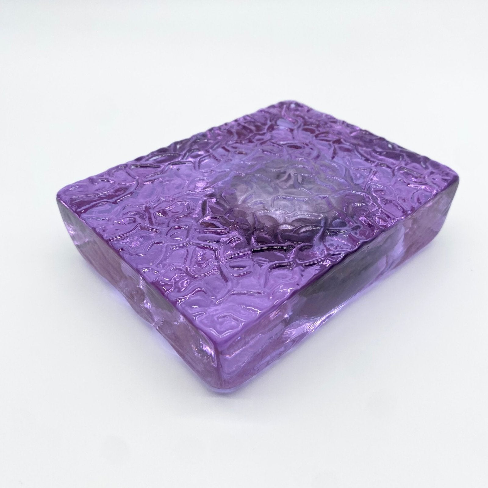 CENDRIER "VIOLET MURANO & SILVER", 1970s