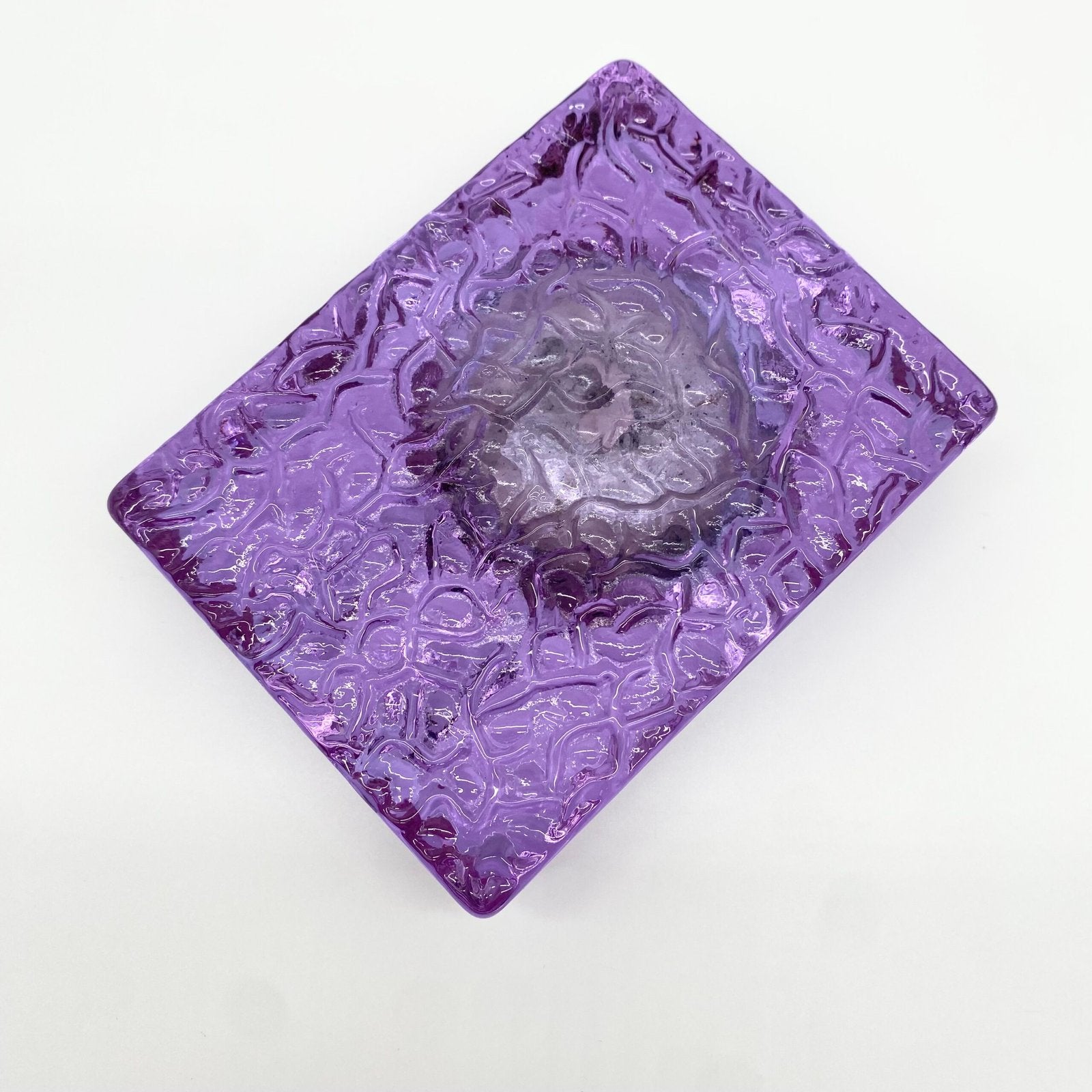 CENDRIER "VIOLET MURANO & SILVER", 1970s
