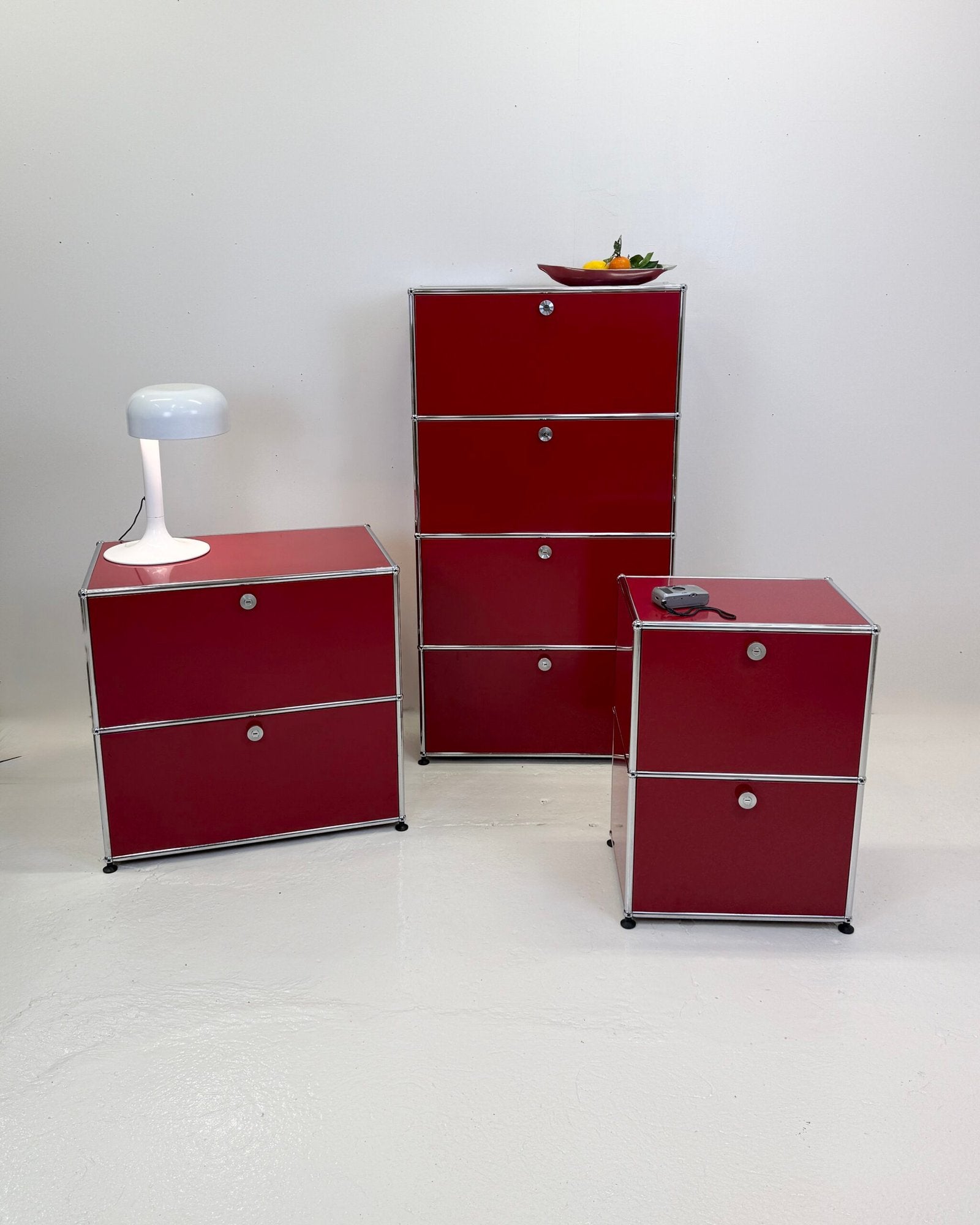 USM HALLER "ROUGE RUBIS" – MEUBLE DE RANGEMENT (ETAT NEUF)