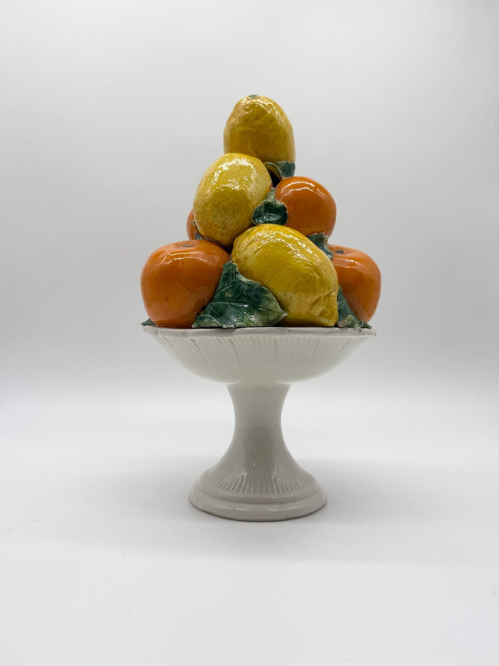 CENTRE DE TABLE MAJOLIQUE – "CORBEILLE AUX AGRUMES", ITALY 1960s