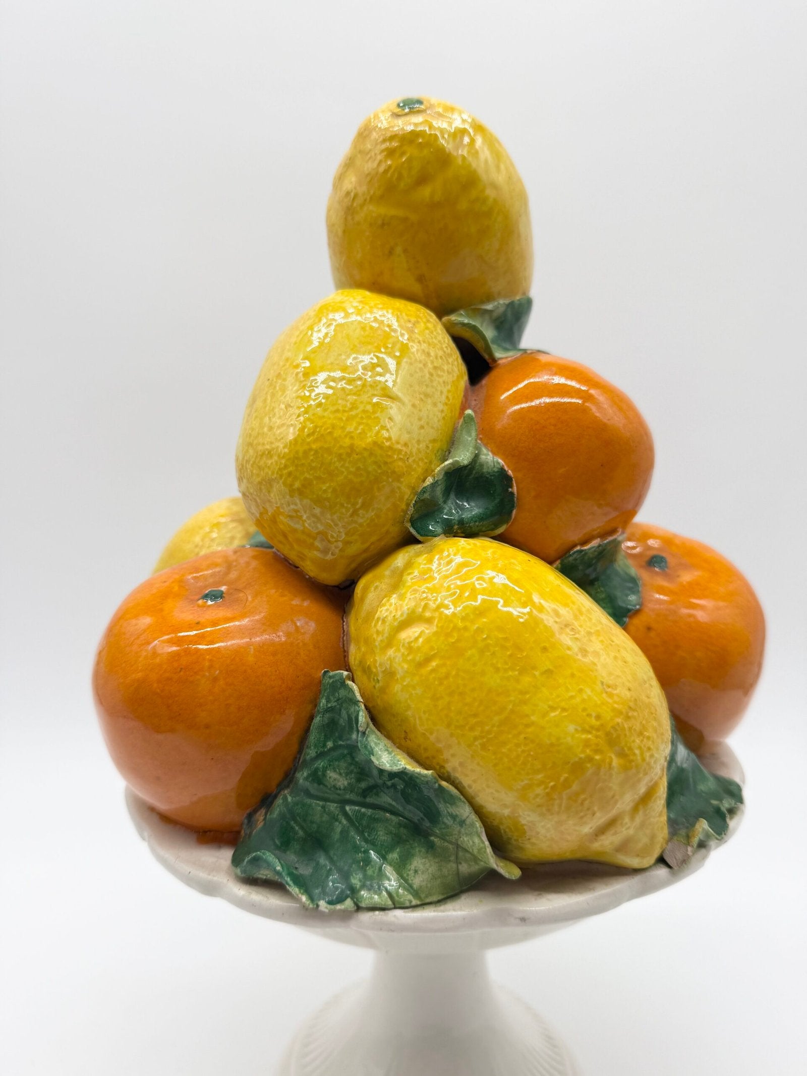 CENTRE DE TABLE MAJOLIQUE – "CORBEILLE AUX AGRUMES", ITALY 1960s