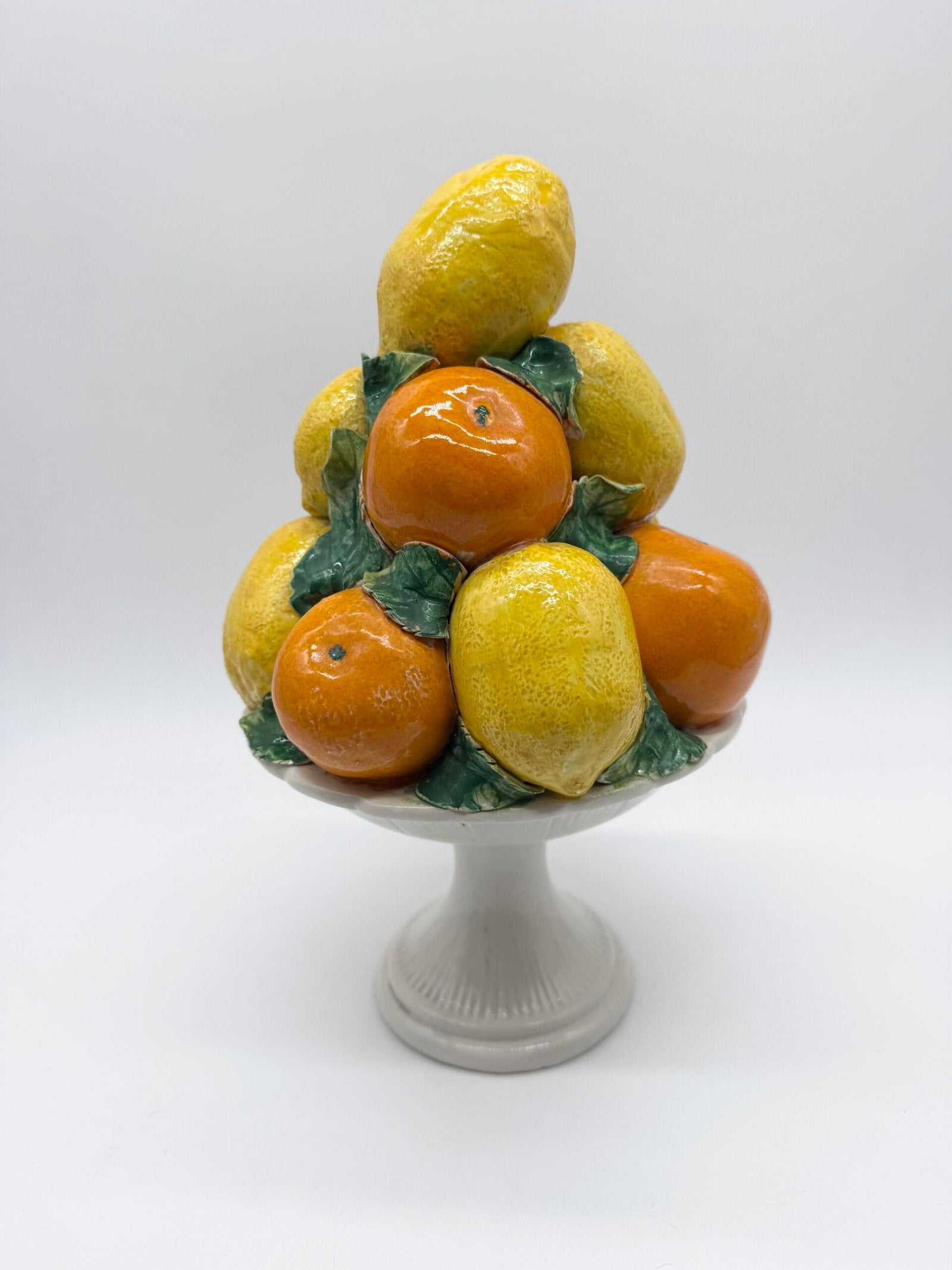 CENTRE DE TABLE MAJOLIQUE – "CORBEILLE AUX AGRUMES", ITALY 1960s