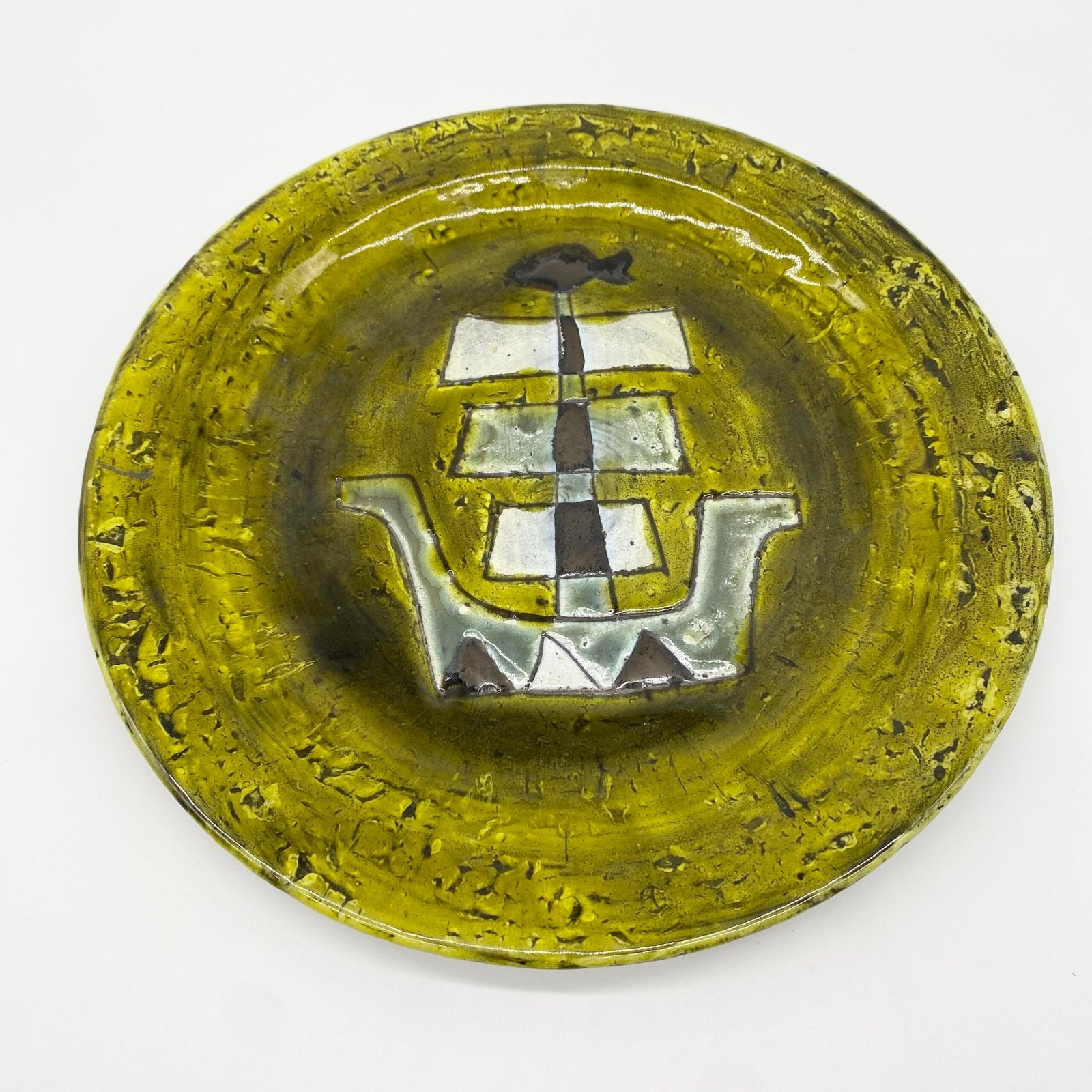 ASSIETTE CÉRAMIQUE "NAVIRE", 1950s