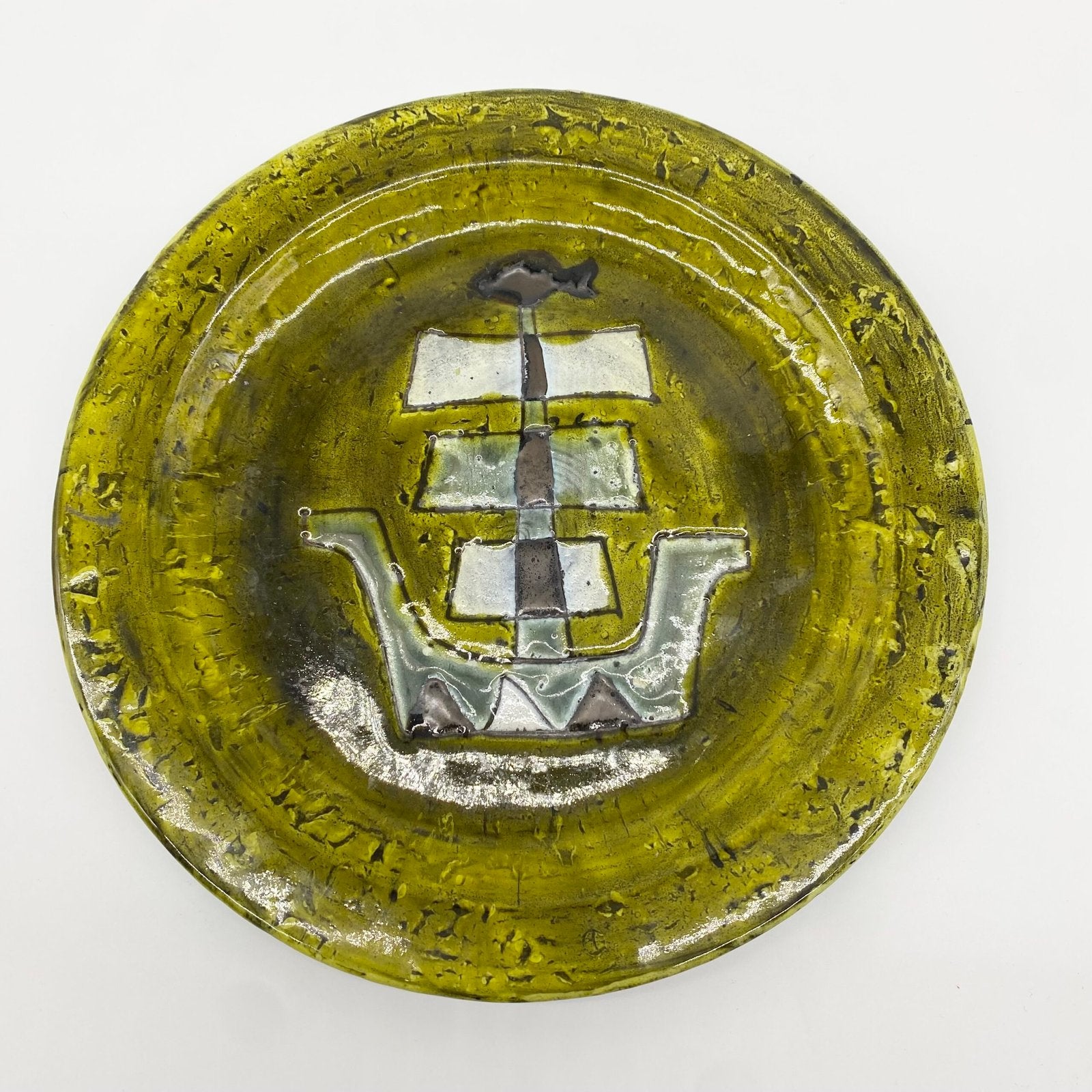 ASSIETTE CÉRAMIQUE "NAVIRE", 1950s