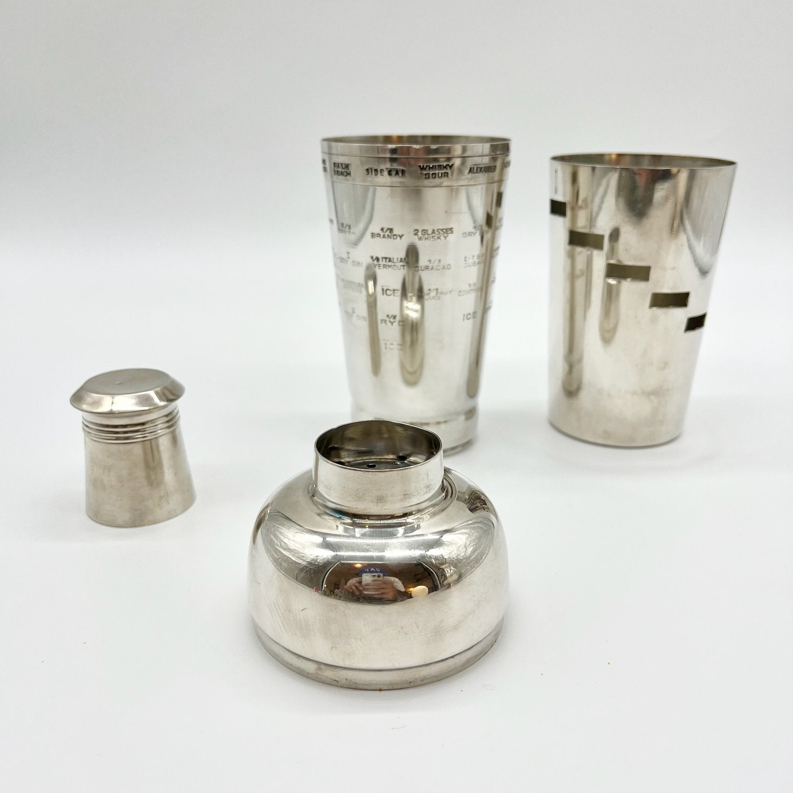SHAKER ARGENT "DIAL A DRINK" BOSSI, ITALY 1960s