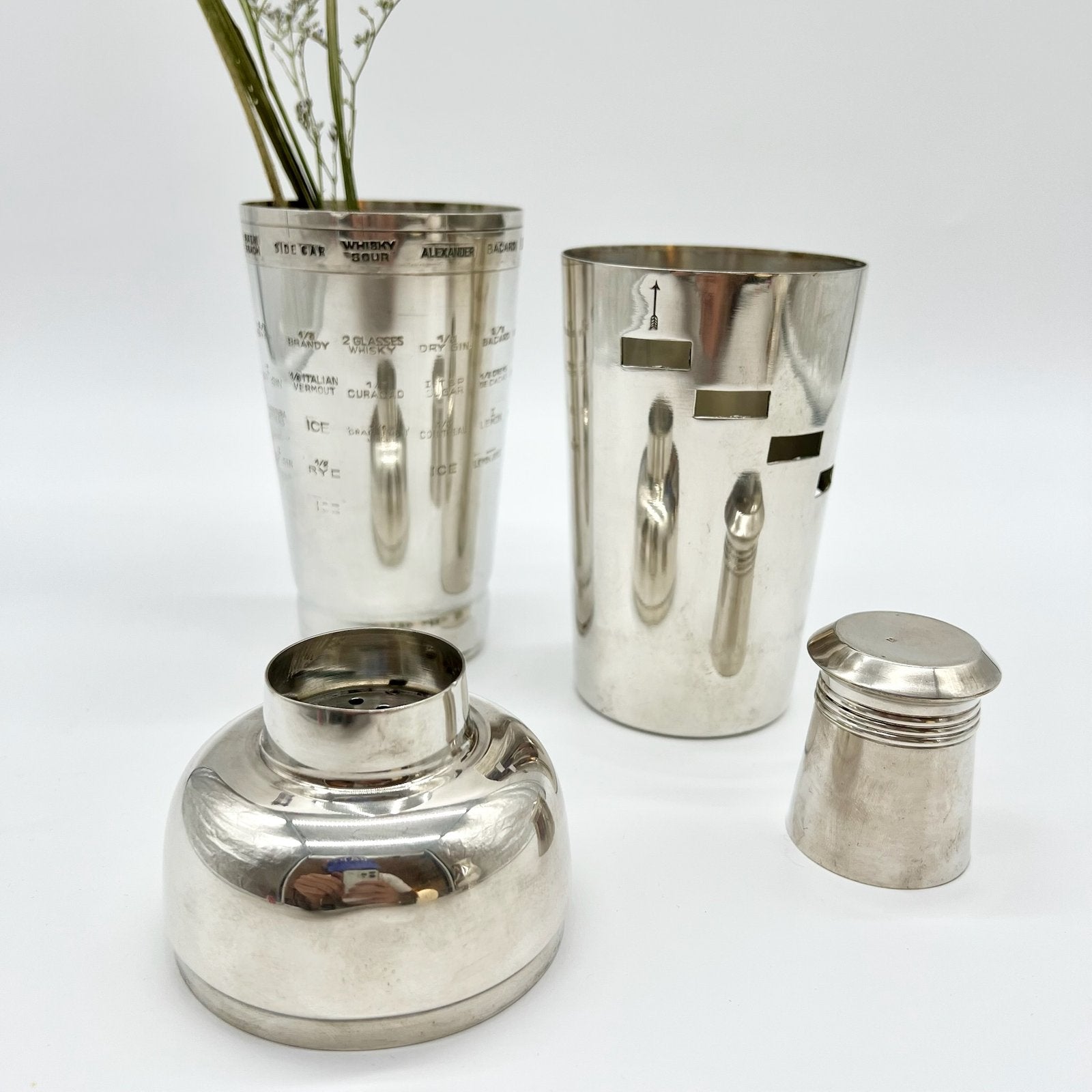 SHAKER ARGENT "DIAL A DRINK" BOSSI, ITALY 1960s