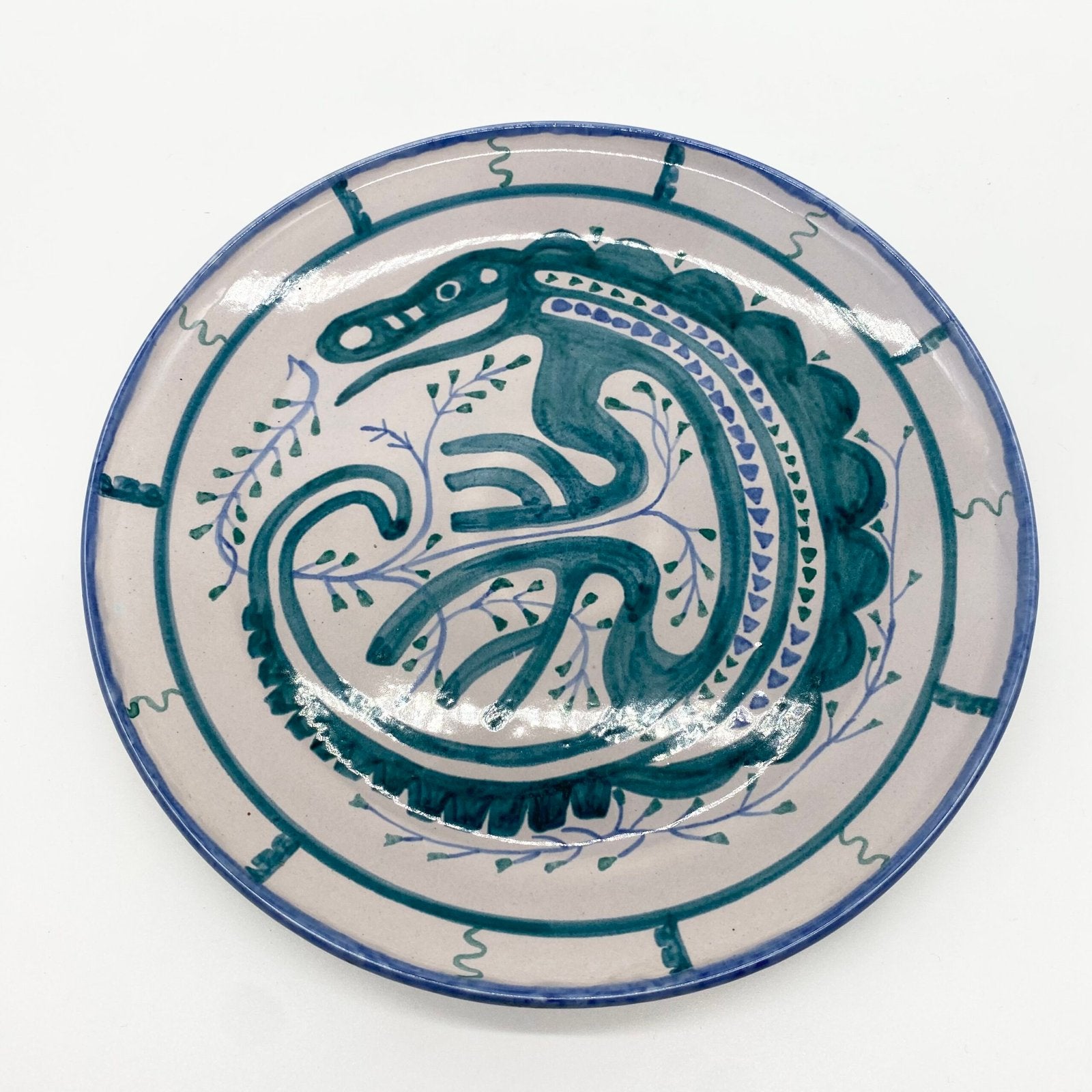 ASSIETTE "CROCO" CÉRAMIQUE POLYCHROME, VALLAURIS 1950s