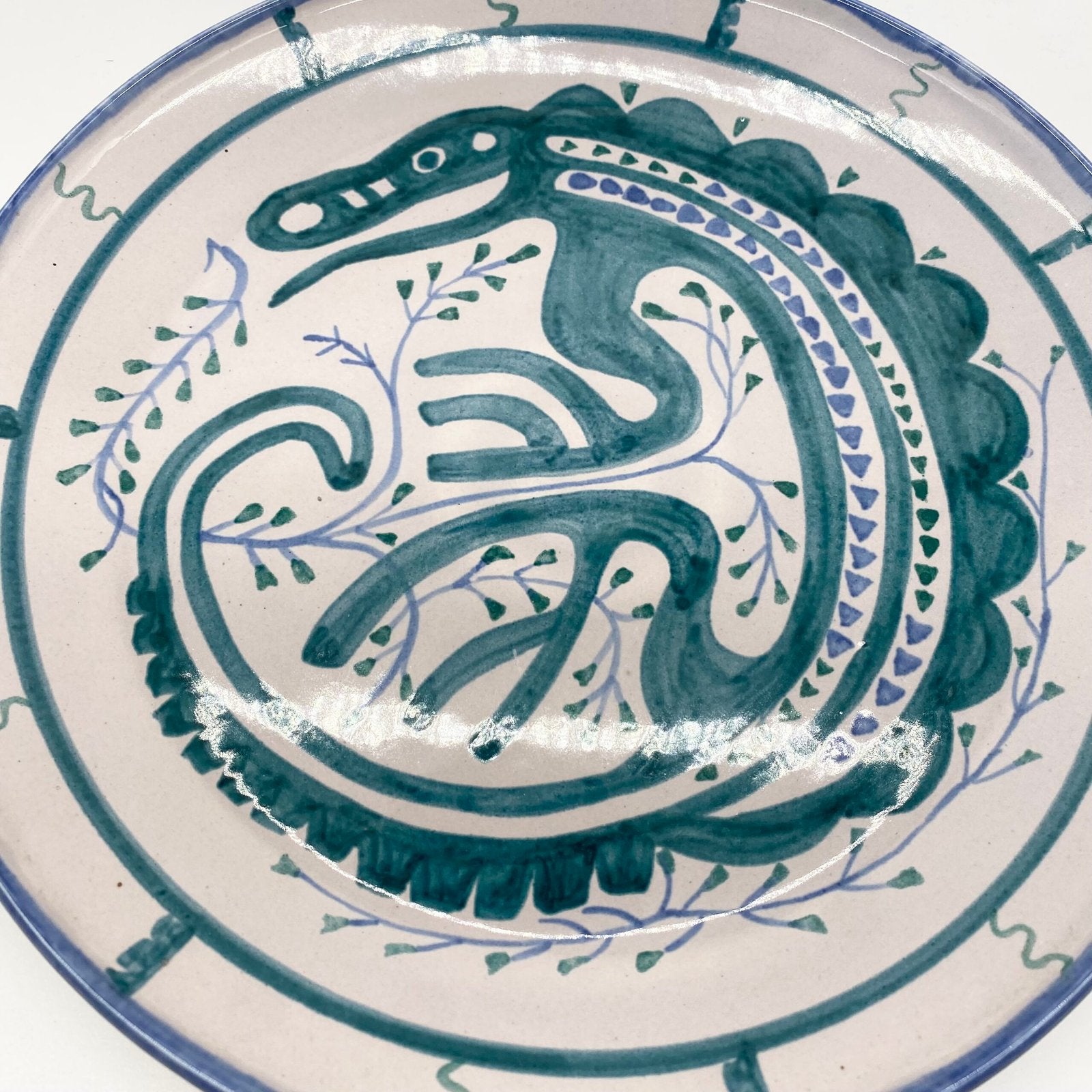 ASSIETTE "CROCO" CÉRAMIQUE POLYCHROME, VALLAURIS 1950s