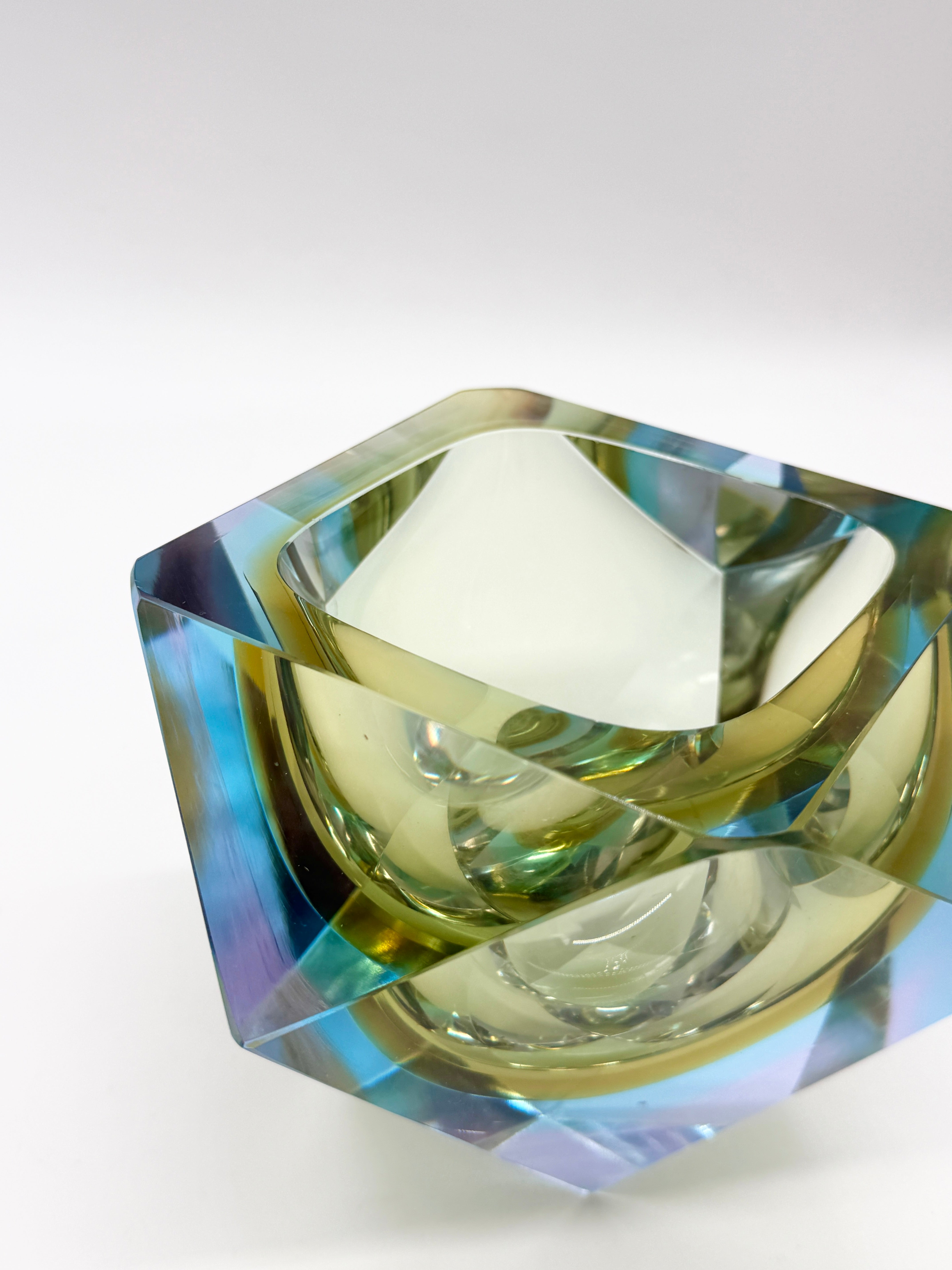 GRAND CENDRIER "SOMMERSO" EN VERRE MURANO, 1970s