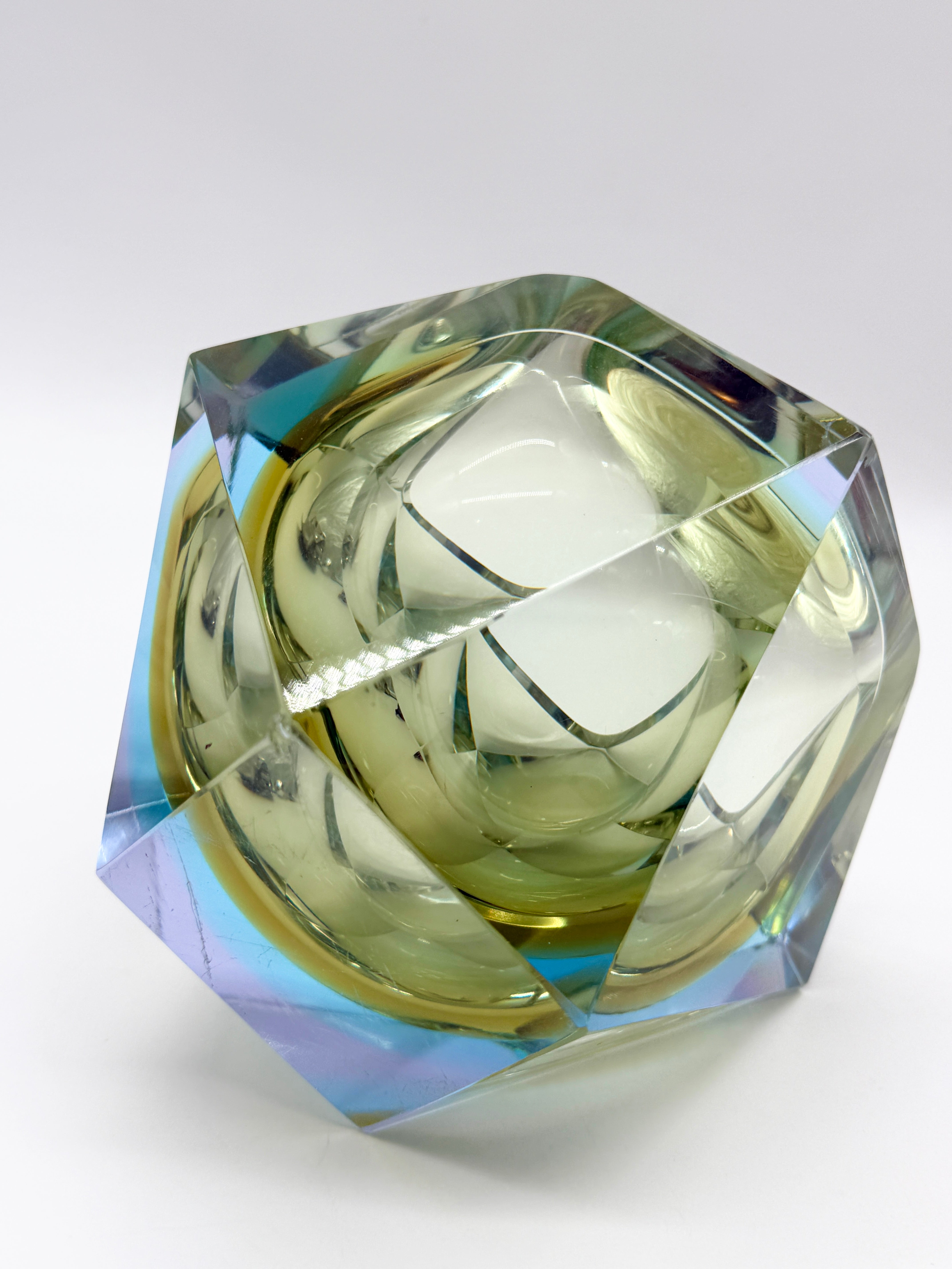 GRAND CENDRIER "SOMMERSO" EN VERRE MURANO, 1970s