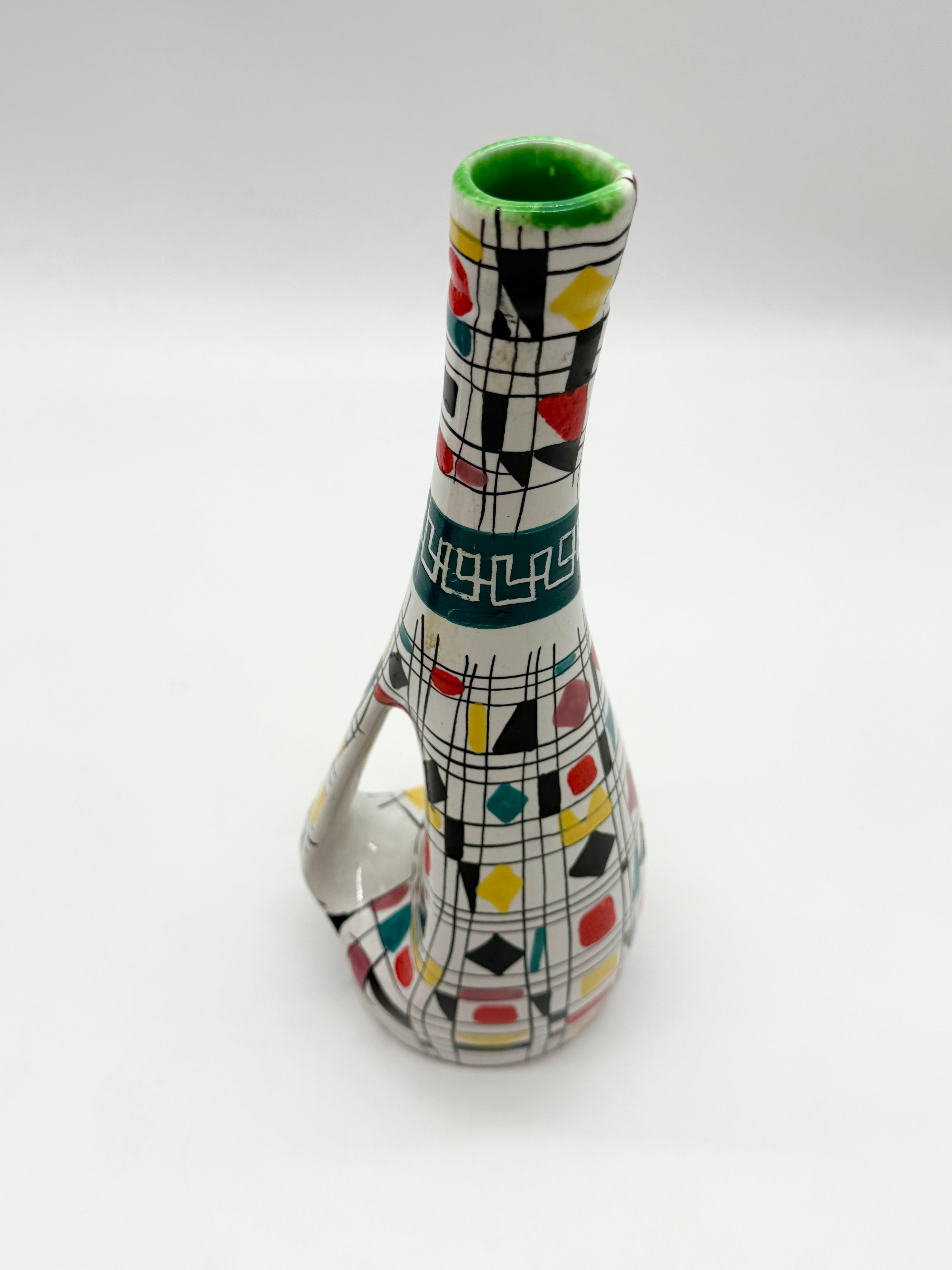 VASE / AIGUIÈRE EN CÉRAMIQUE MAIOLICA DERUTA, ITALIE, 1960s