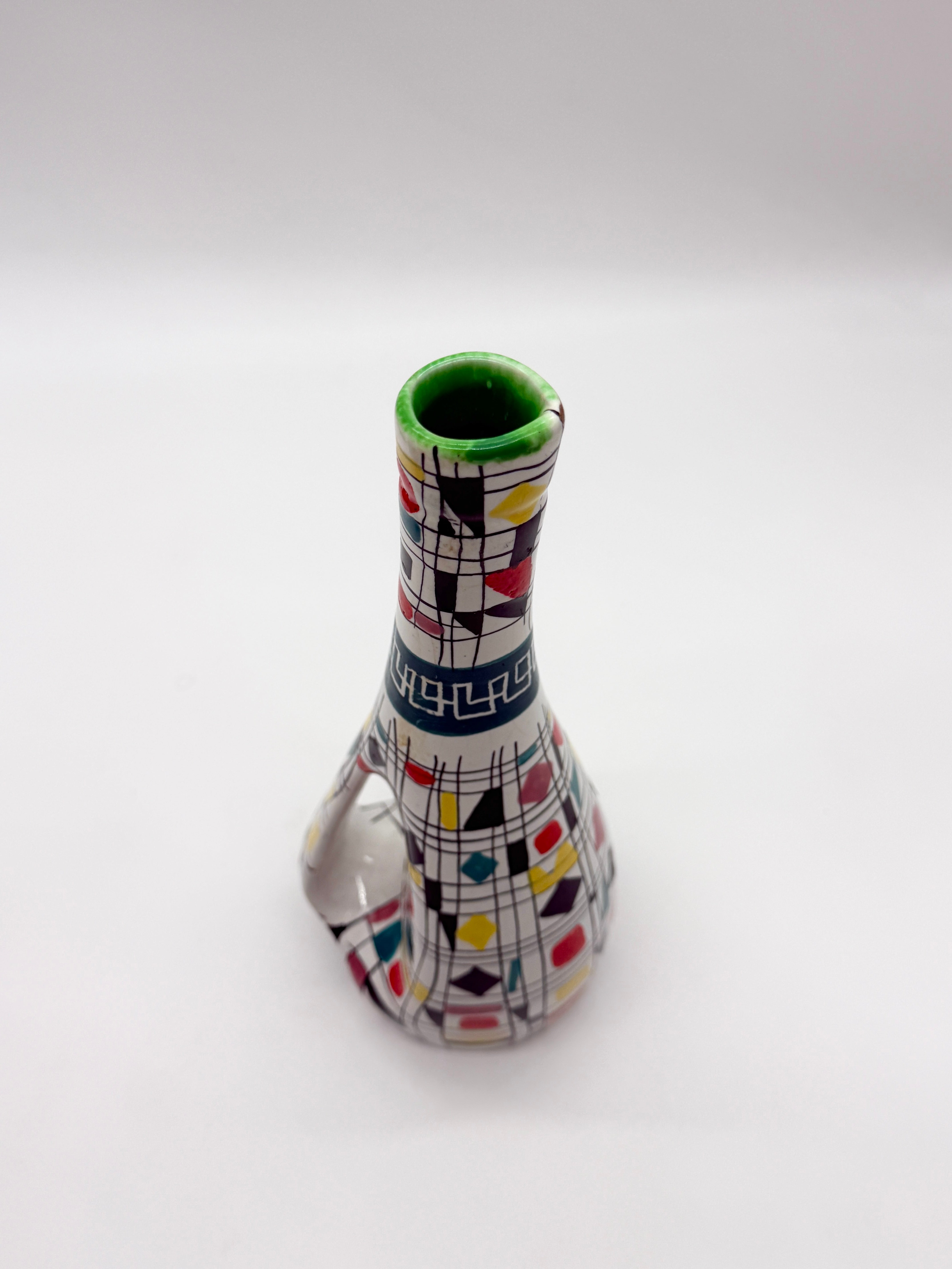 VASE / AIGUIÈRE EN CÉRAMIQUE MAIOLICA DERUTA, ITALIE, 1960s