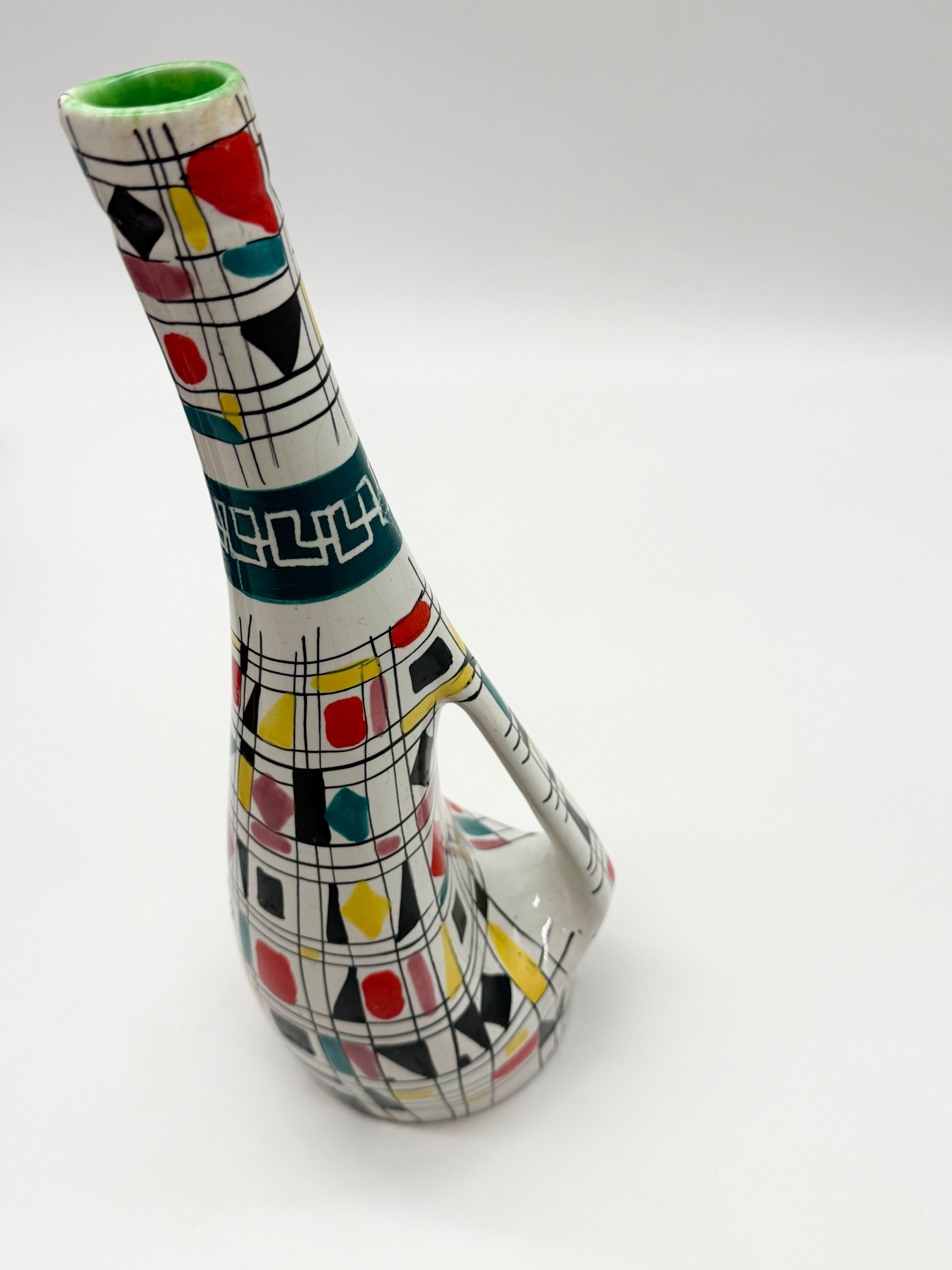 VASE / AIGUIÈRE EN CÉRAMIQUE MAIOLICA DERUTA, ITALIE, 1960s