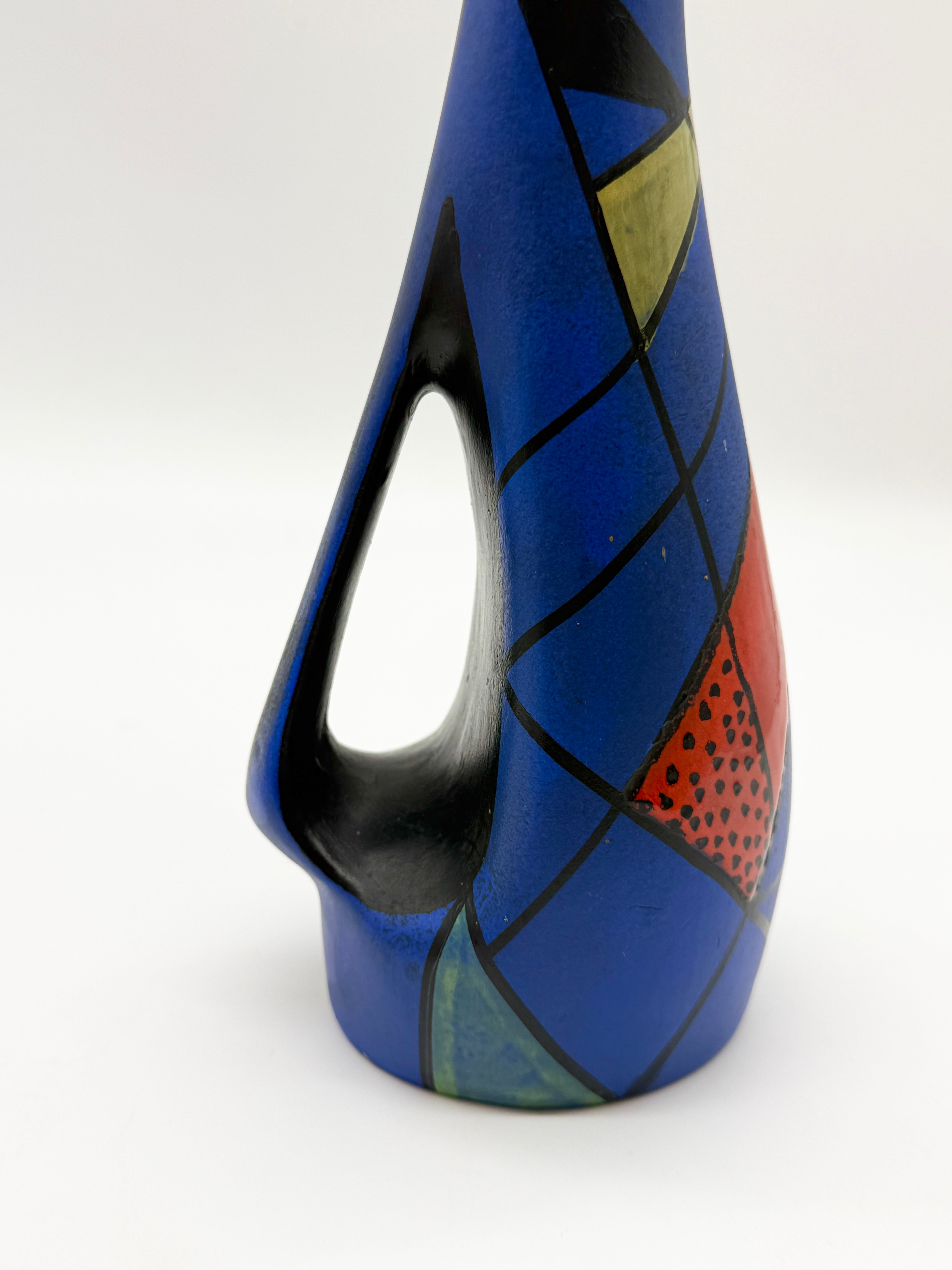 VASE / AIGUIÈRE EN CÉRAMIQUE "MAIOLICA DERUTA", ITALIE, 1960s