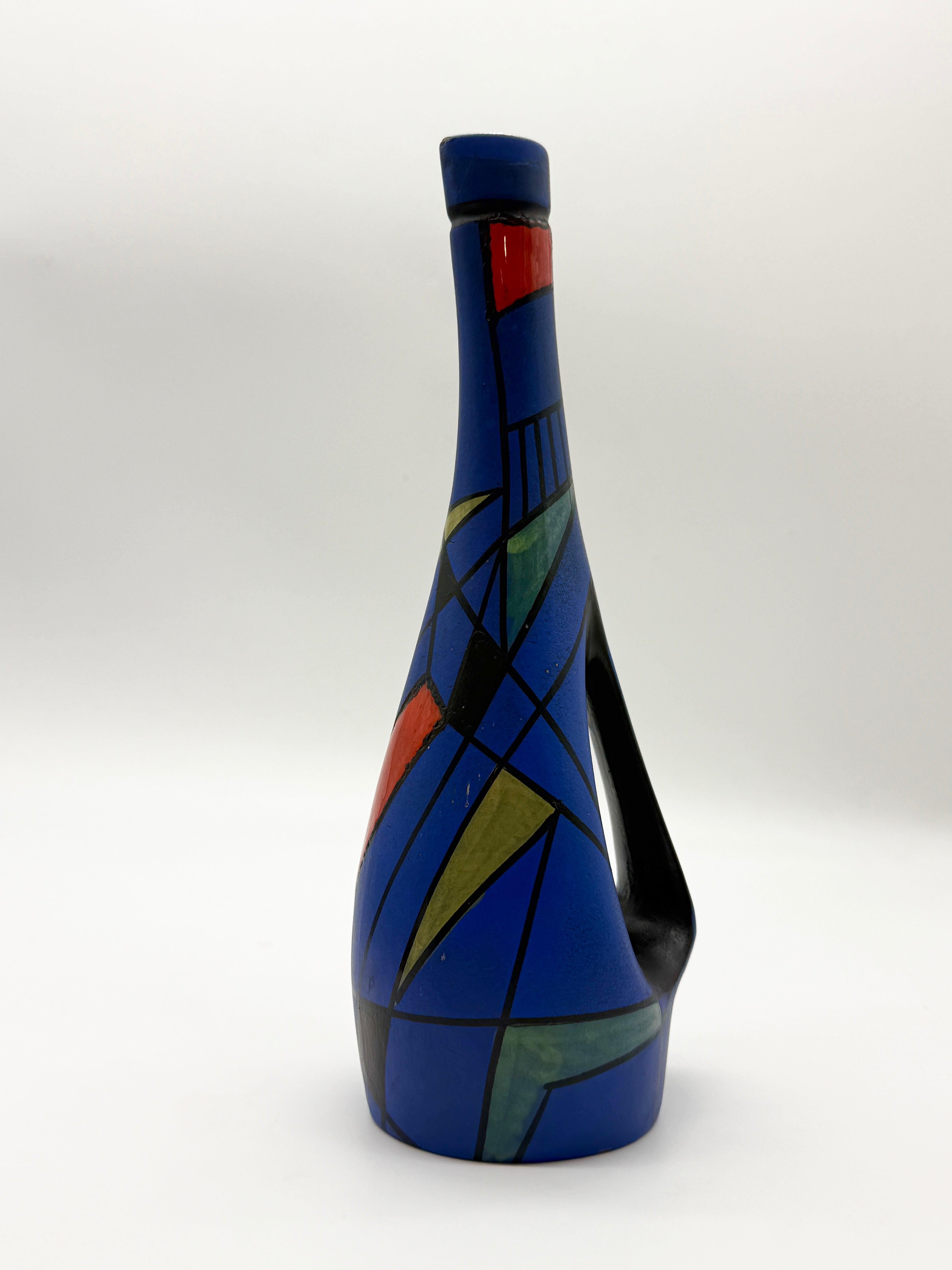 VASE / AIGUIÈRE EN CÉRAMIQUE "MAIOLICA DERUTA", ITALIE, 1960s