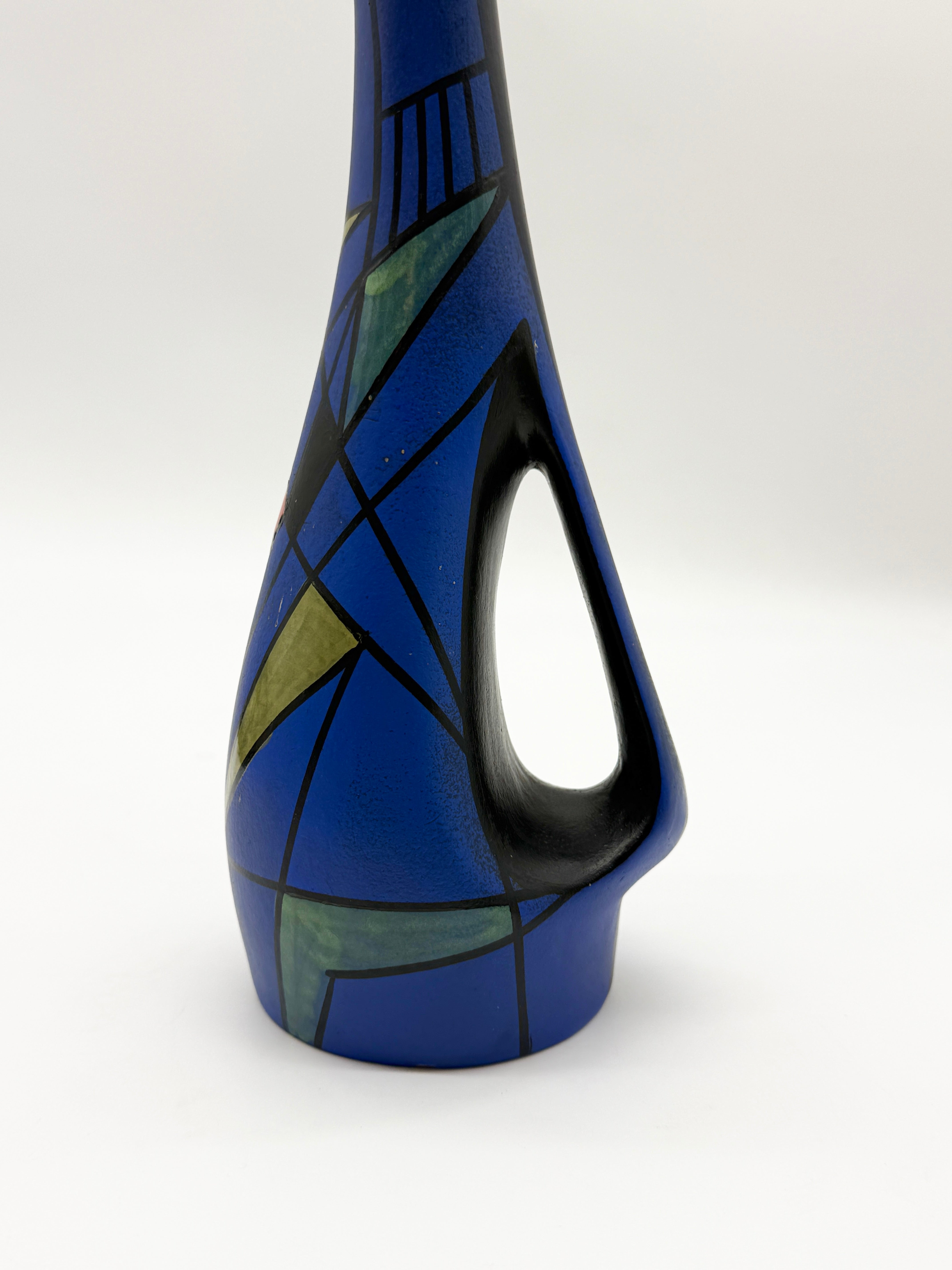 VASE / AIGUIÈRE EN CÉRAMIQUE "MAIOLICA DERUTA", ITALIE, 1960s