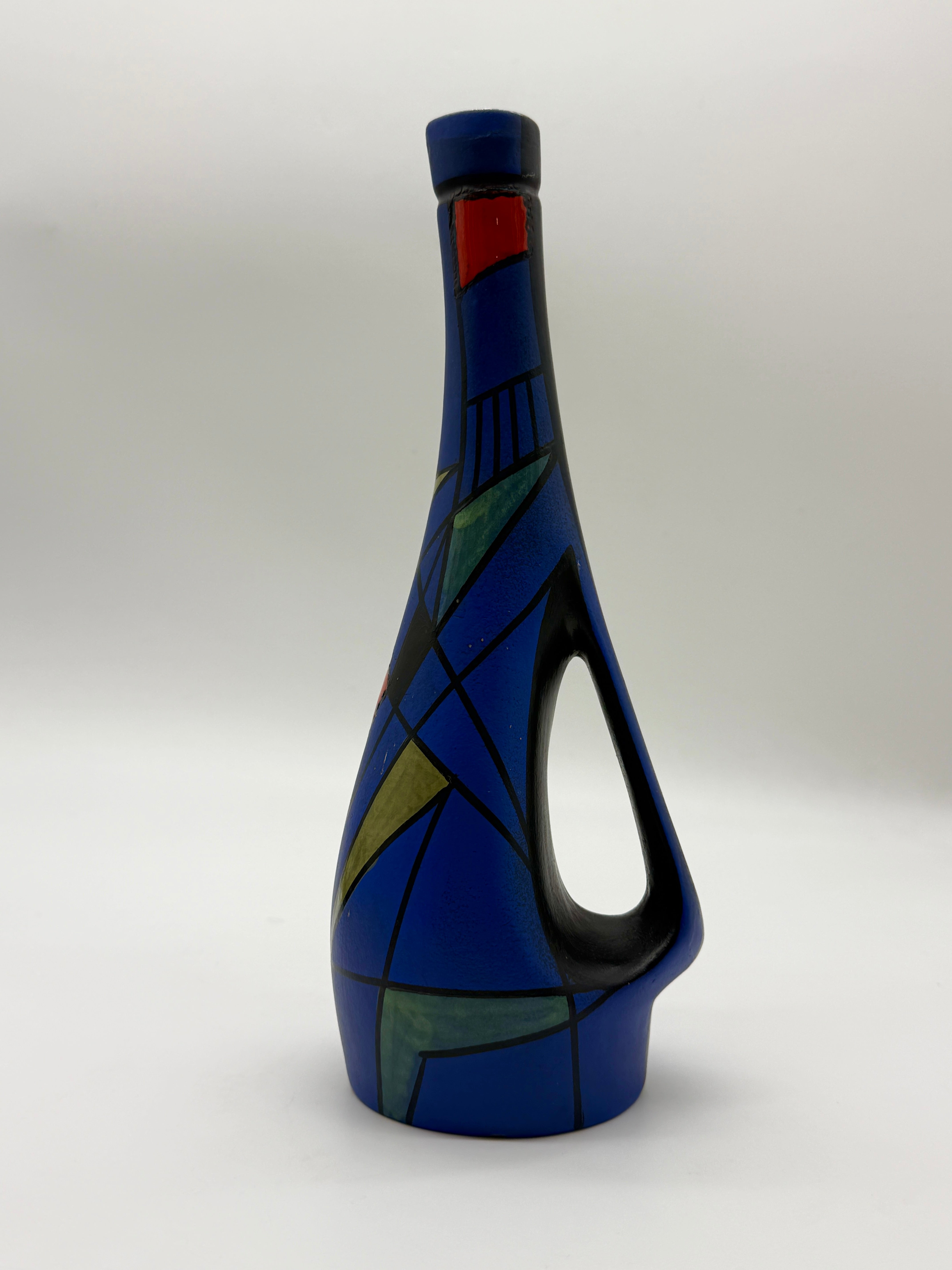 VASE / AIGUIÈRE EN CÉRAMIQUE "MAIOLICA DERUTA", ITALIE, 1960s
