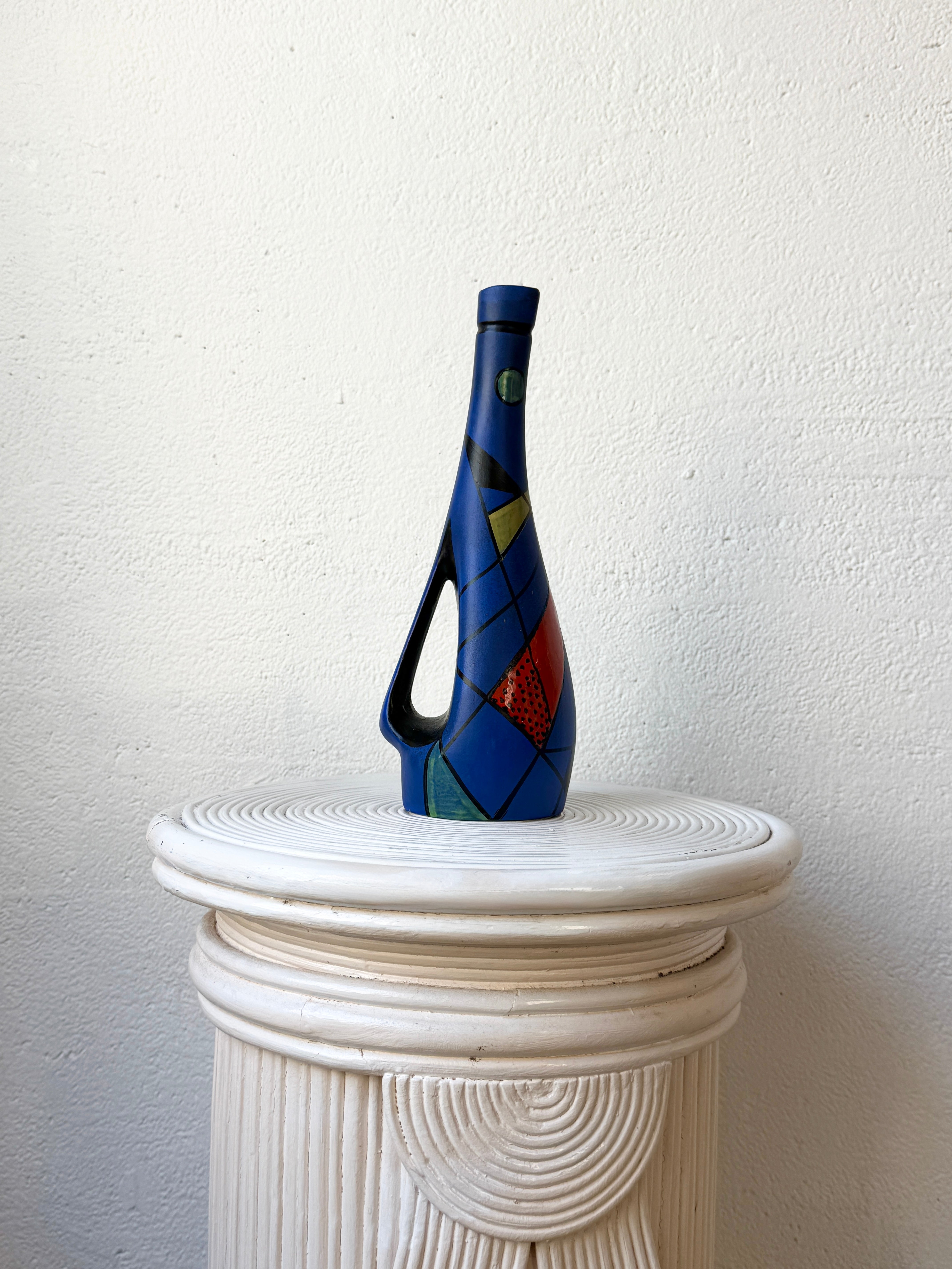 VASE / AIGUIÈRE EN CÉRAMIQUE "MAIOLICA DERUTA", ITALIE, 1960s