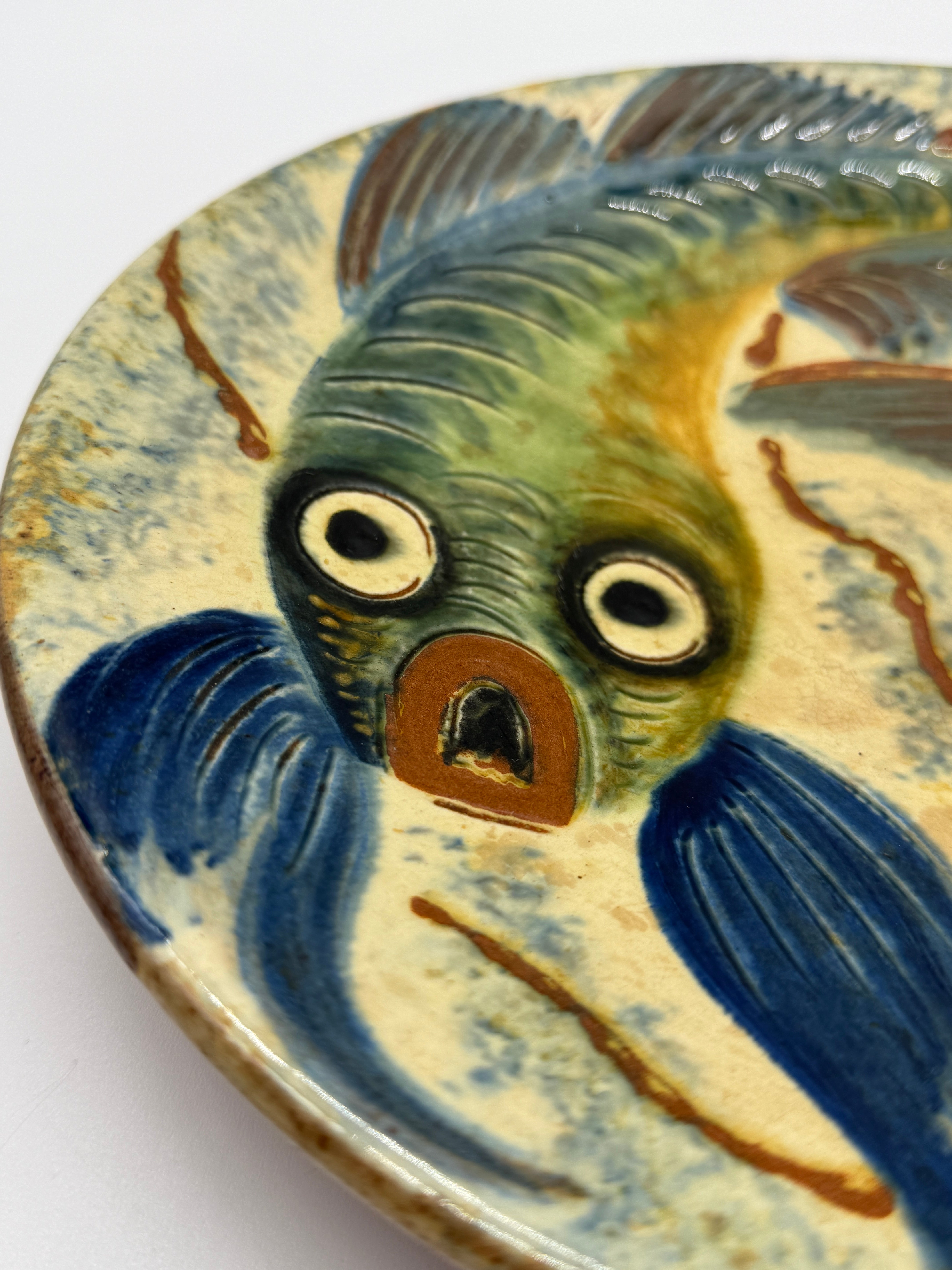 ASSIETTE MURALE POISSON – CÉRAMIQUE PUIGDEMONT,1960s