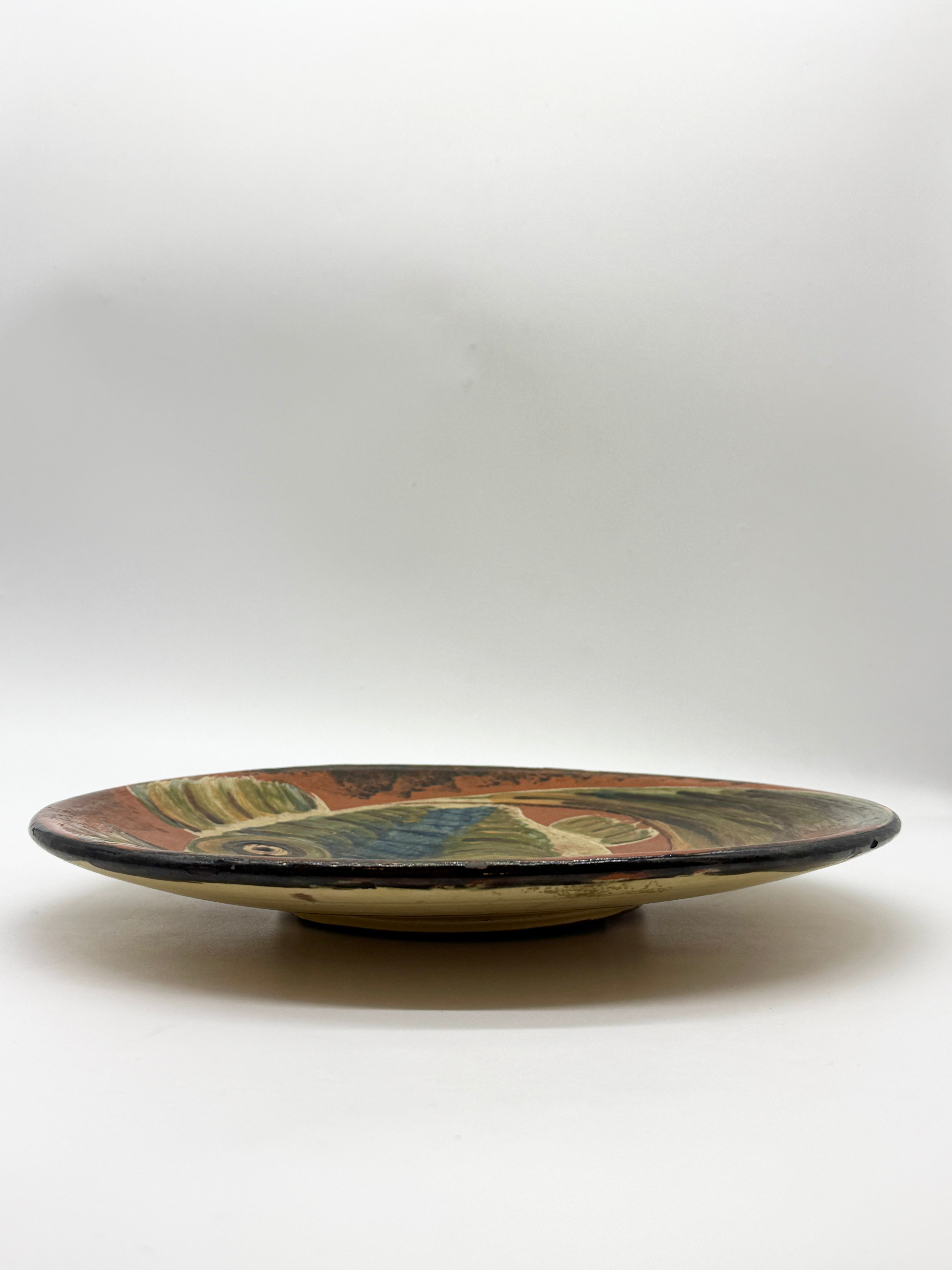 GRANDE ASSIETTE MURALE POISSON – PUIGDEMONT, CATALOGNE, 1960s