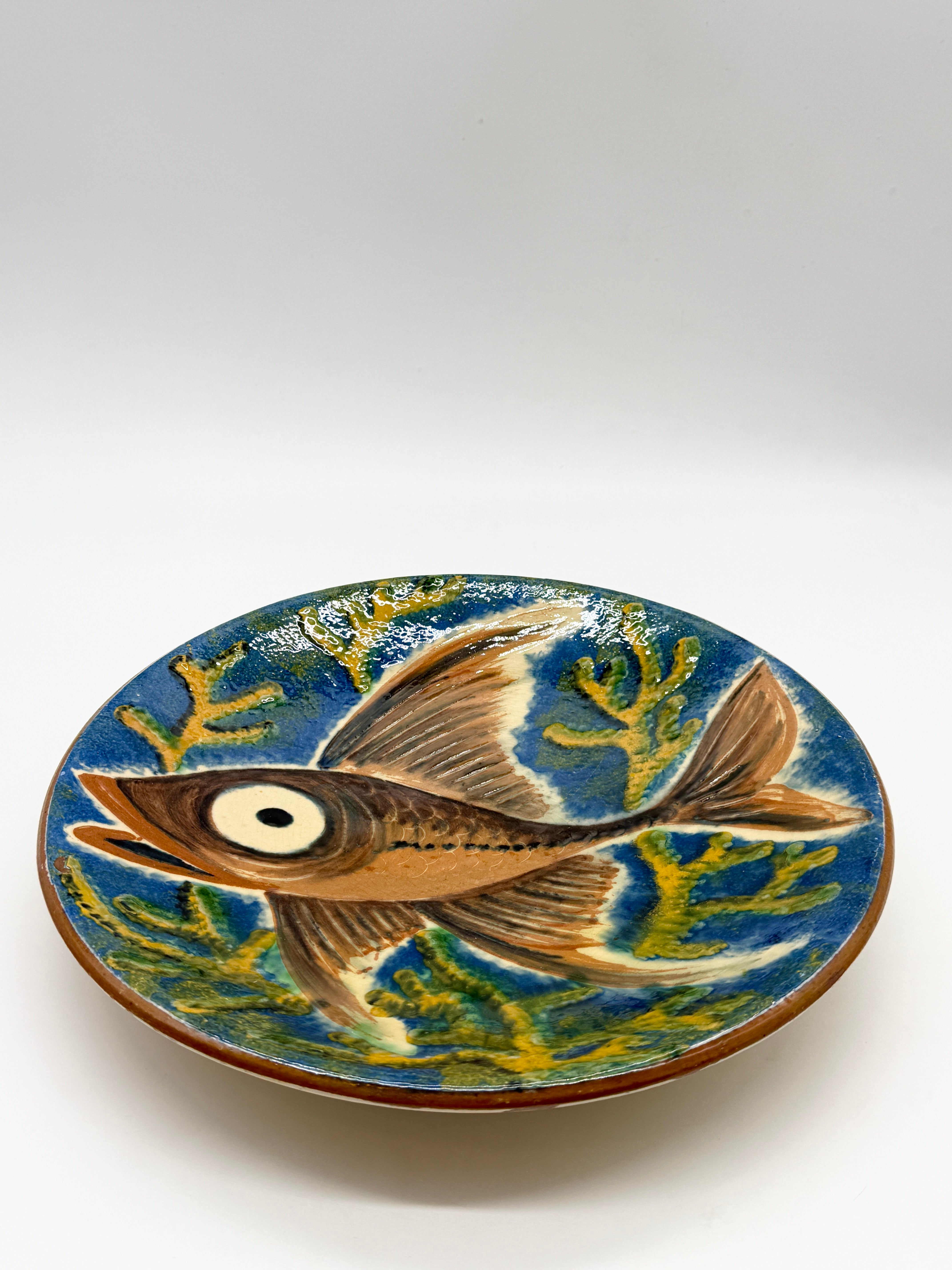 ASSIETTE MURALE « POISSON » PAR PUIGDEMONT, CATALOGNE 1960s