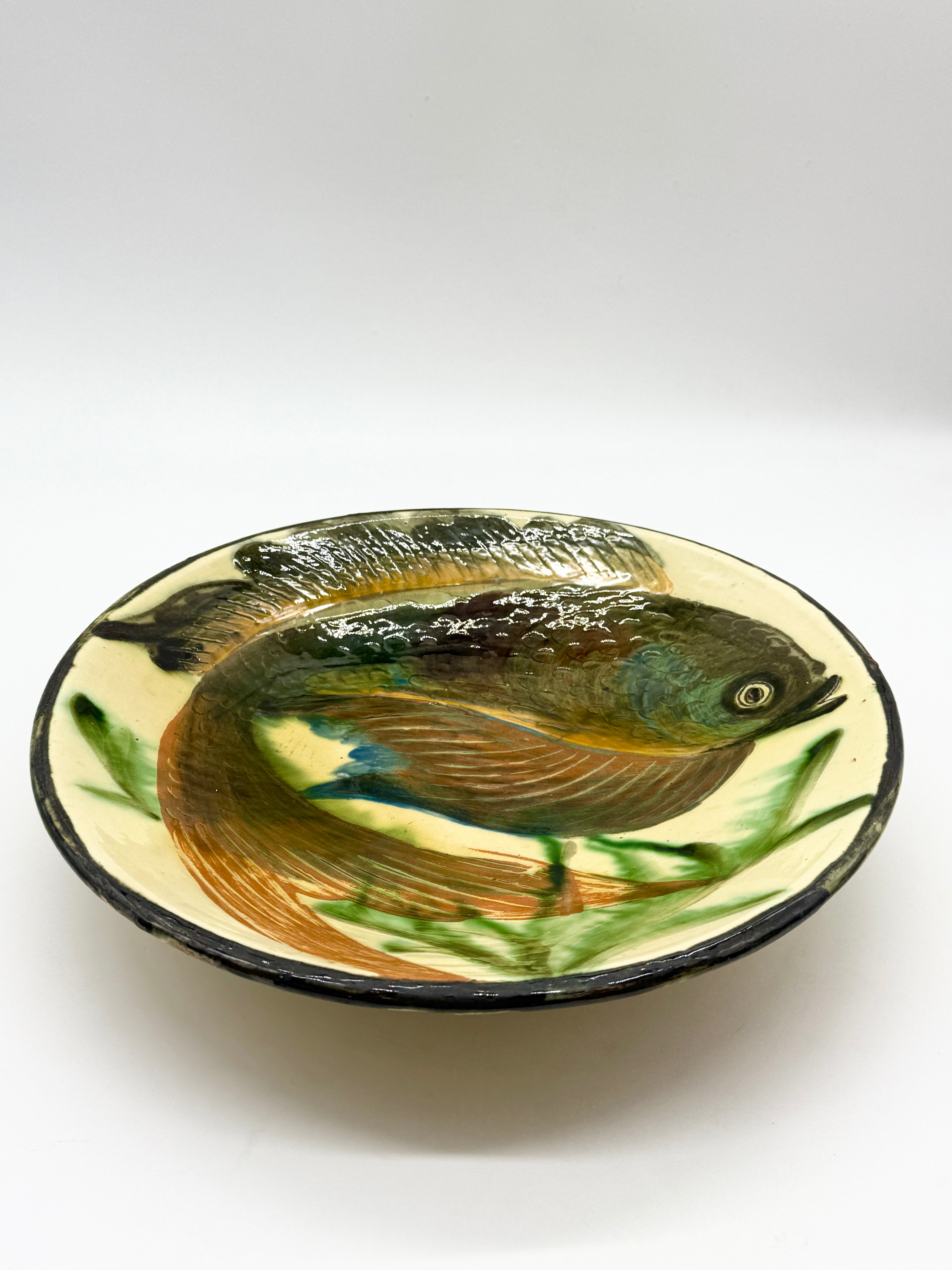 GRANDE ASSIETTE POISSON, PUIGDEMONT LA BISBAL, CATALOGNE 1960s
